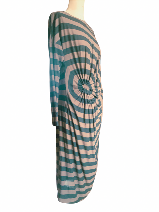 Robe rayée noir/chocolat Sonia RYKIEL vintage 90