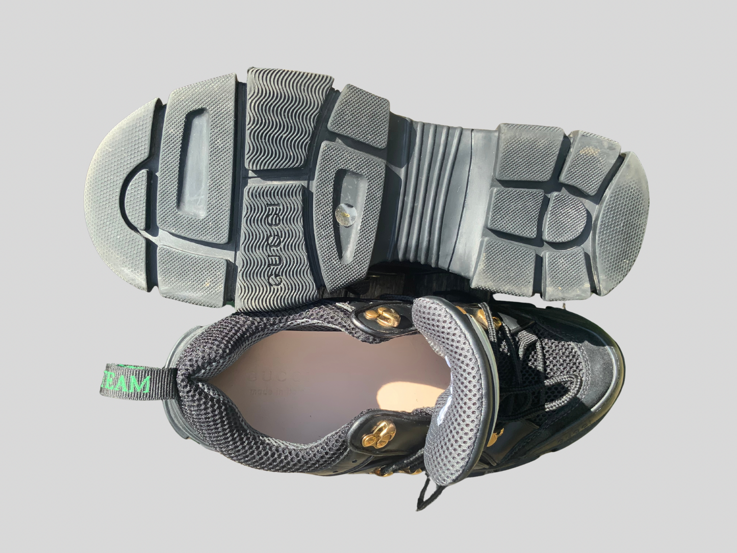 SNEAKERS FLASHTREK SEGA NOIR GUCCI size 8