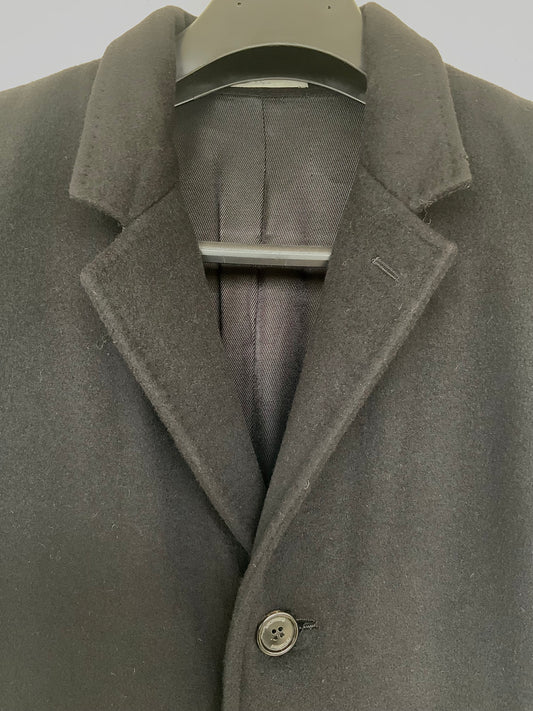 Manteau en drap de cachemire noir Dior Homme