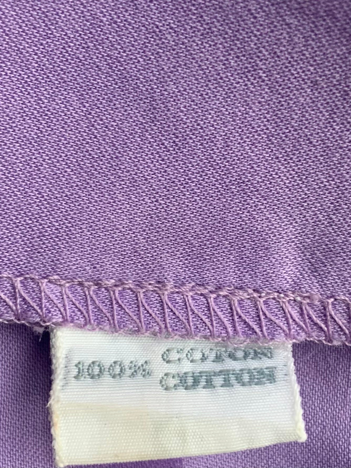 Pyjama pour femme en satin de coton lilas Alain Figaret vintage 90