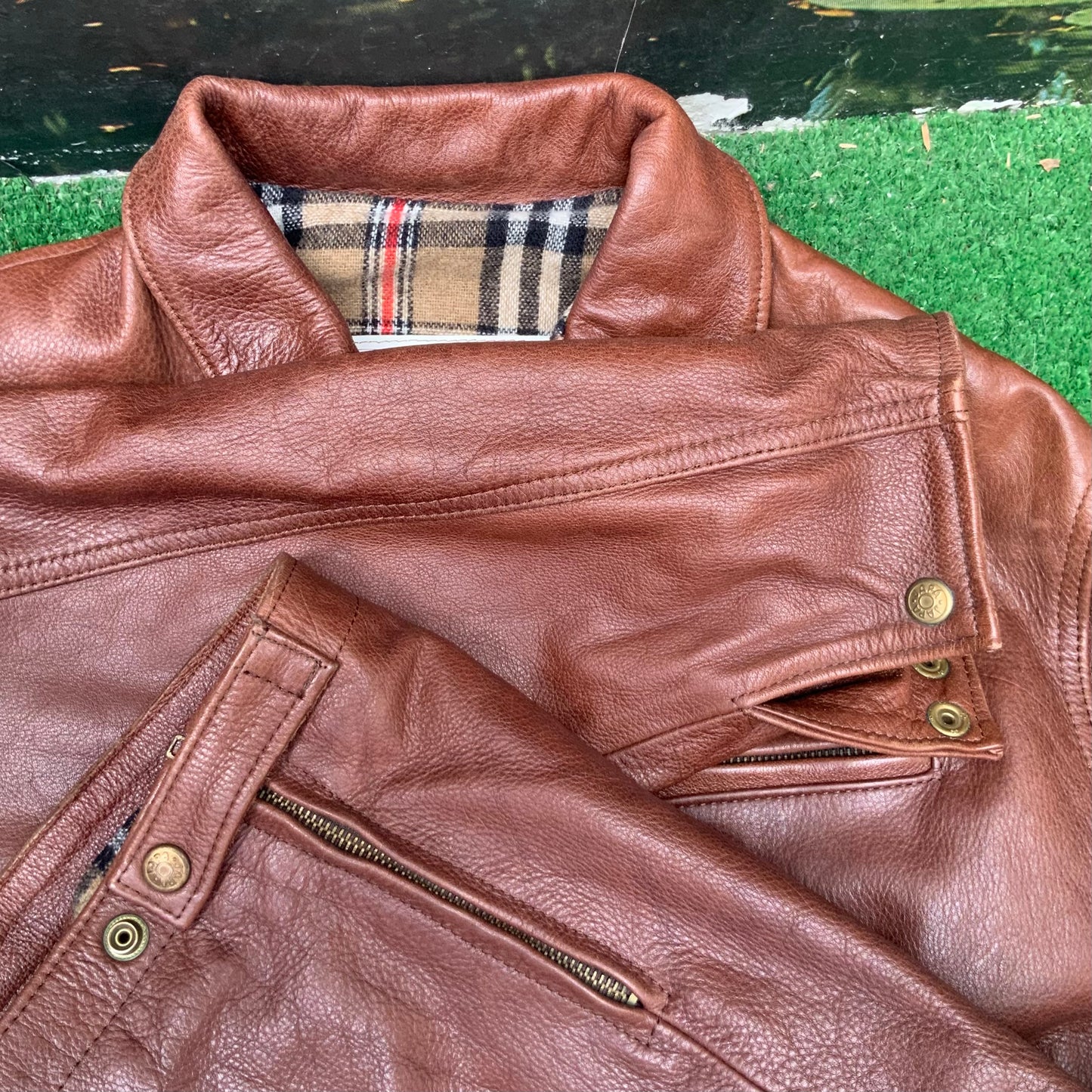 Veste en cuir marron vieilli Japa le Cuir Vintage 80’s