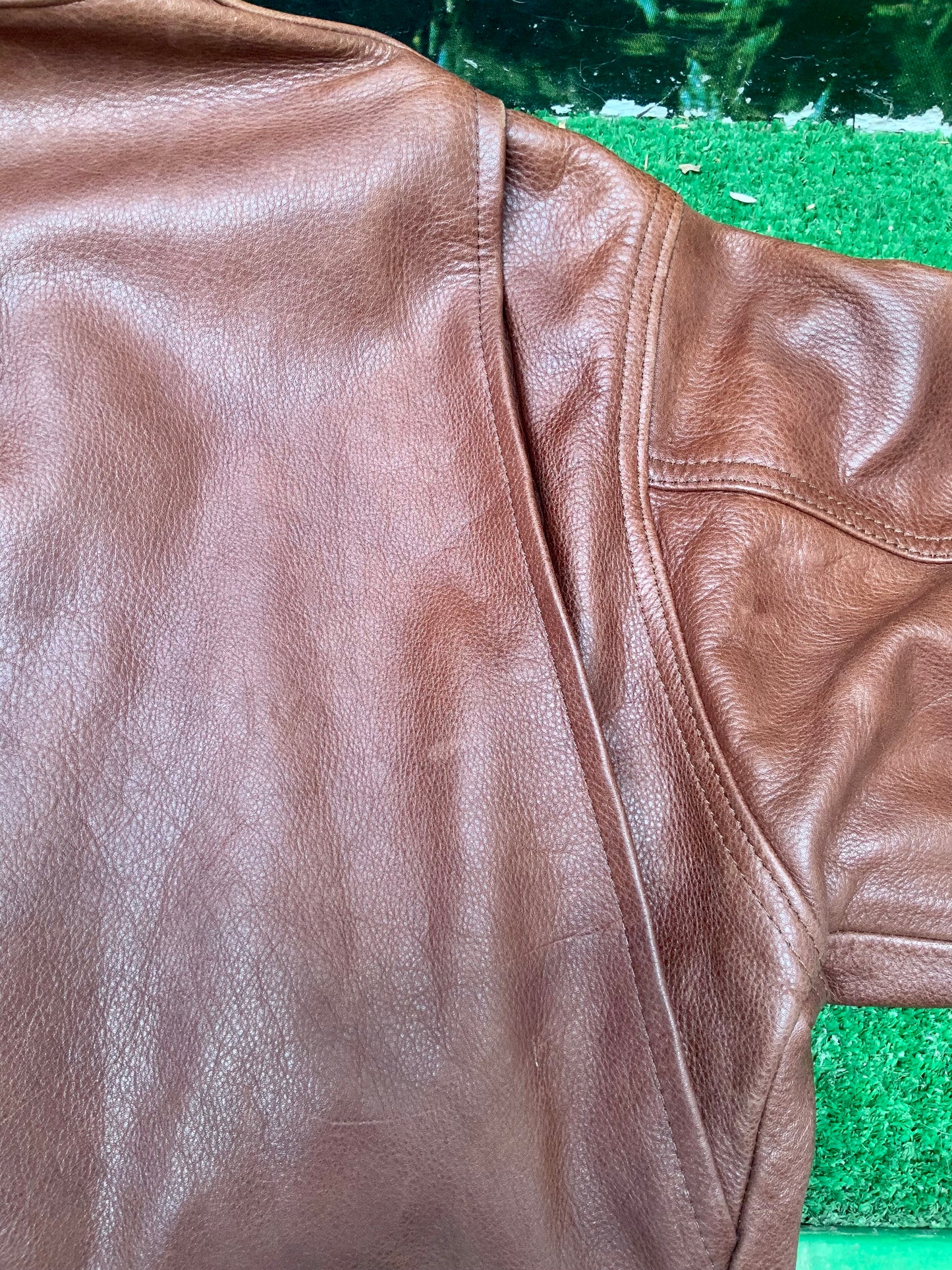 Veste en cuir marron vieilli Japa le Cuir Vintage 80’s