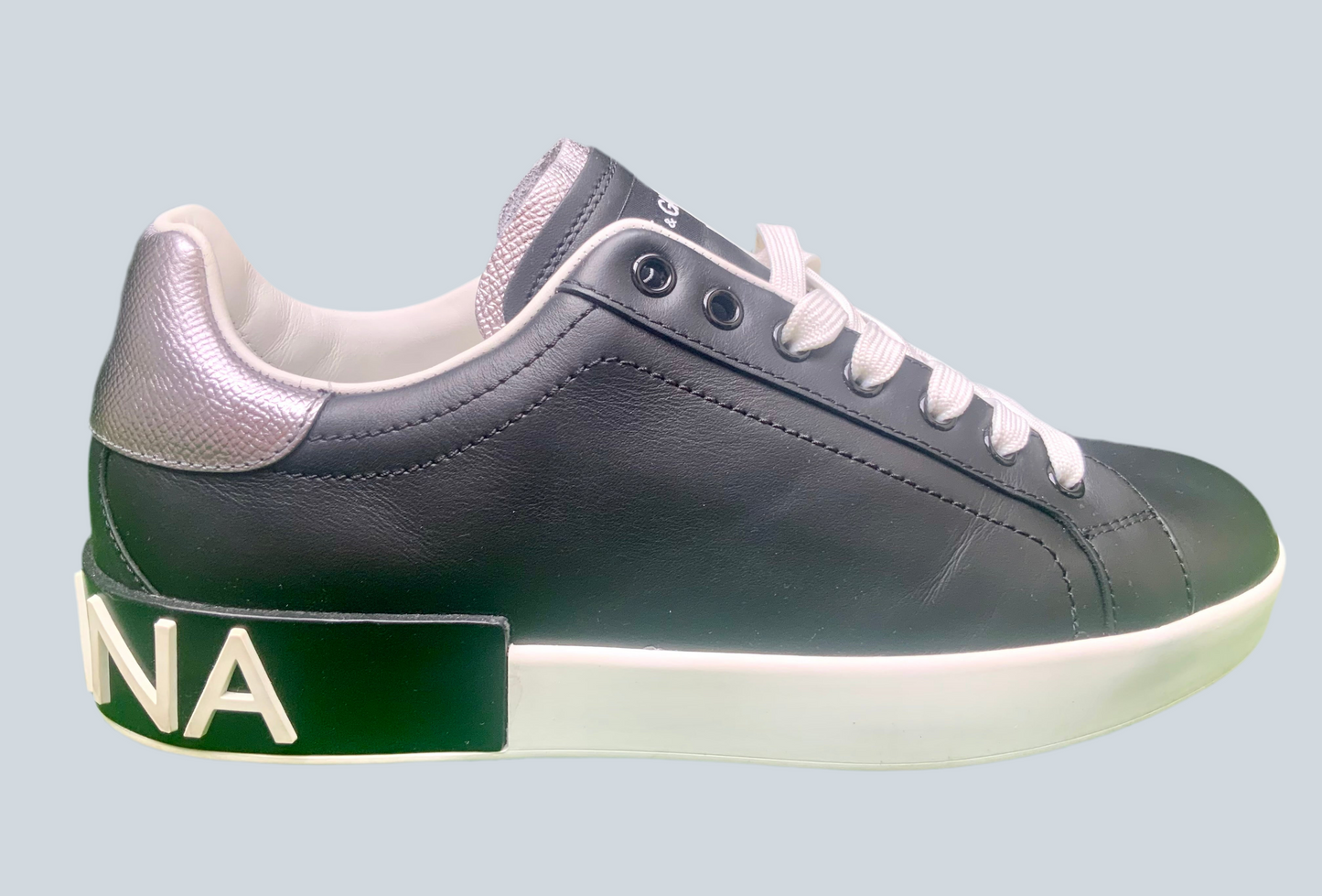 Sneakers basses Portofino DOLCE & GABBANA noir/blanc/argent