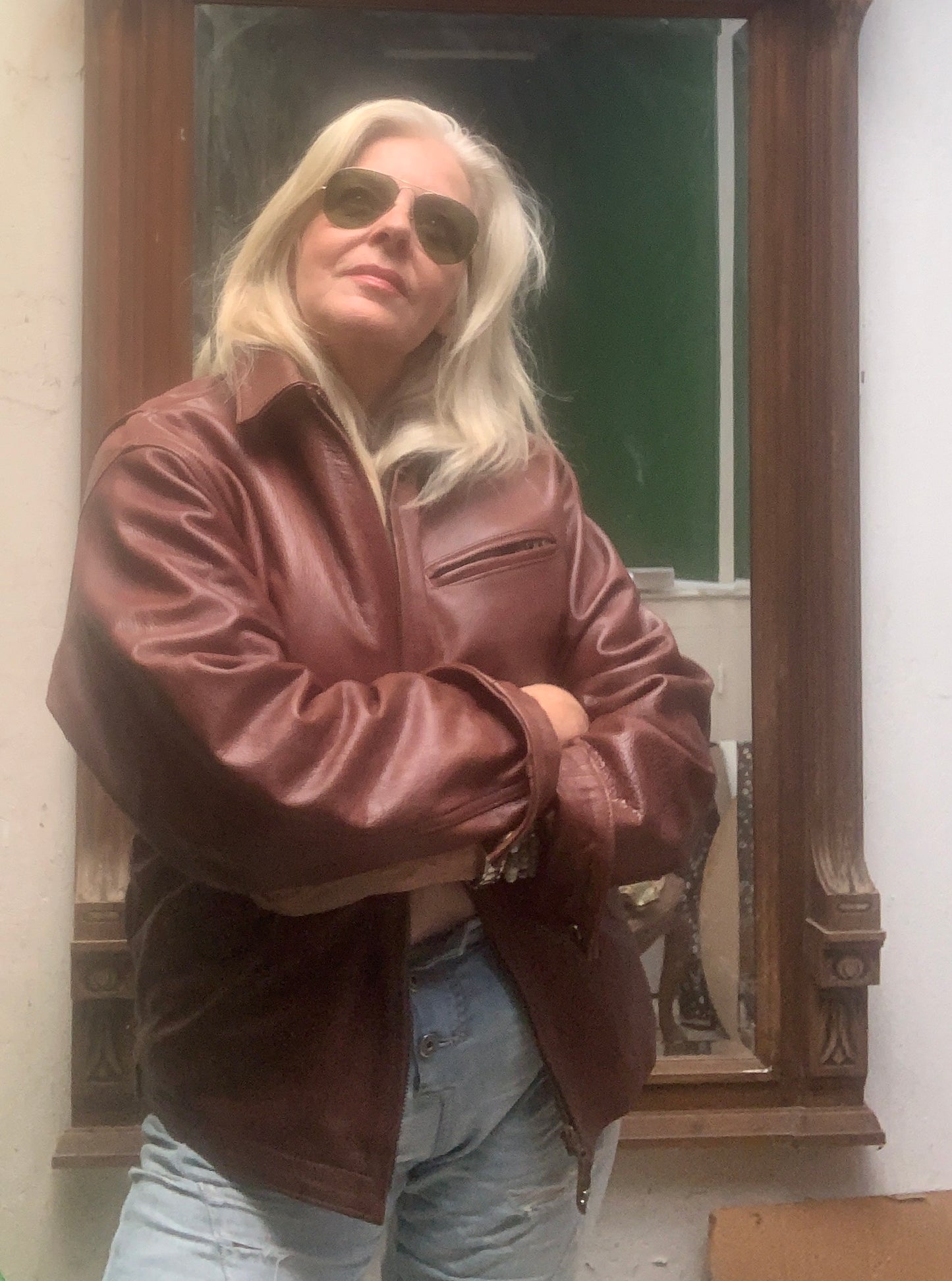 Veste en cuir marron vieilli Japa le Cuir Vintage 80’s