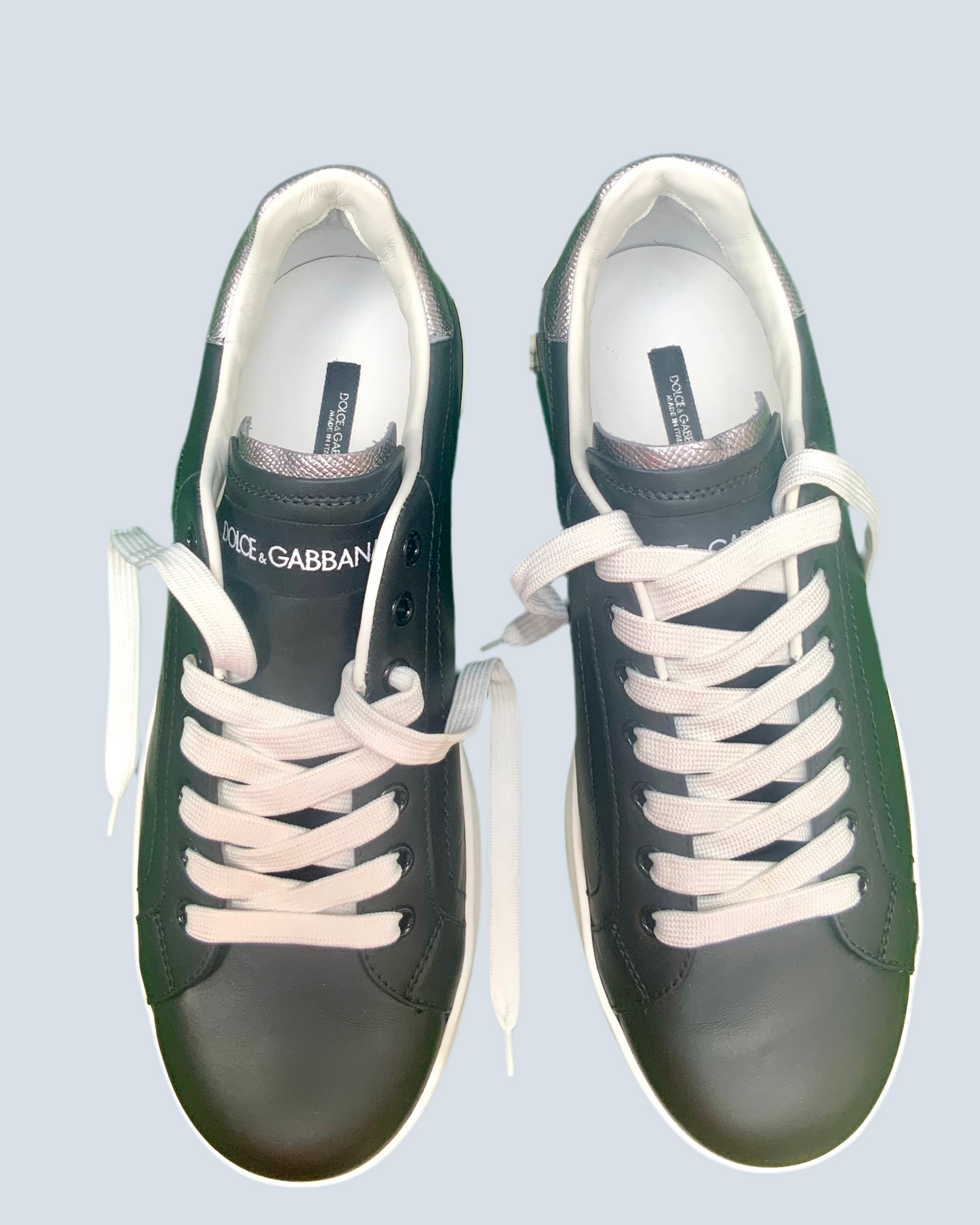 Sneakers basses Portofino DOLCE & GABBANA noir/blanc/argent