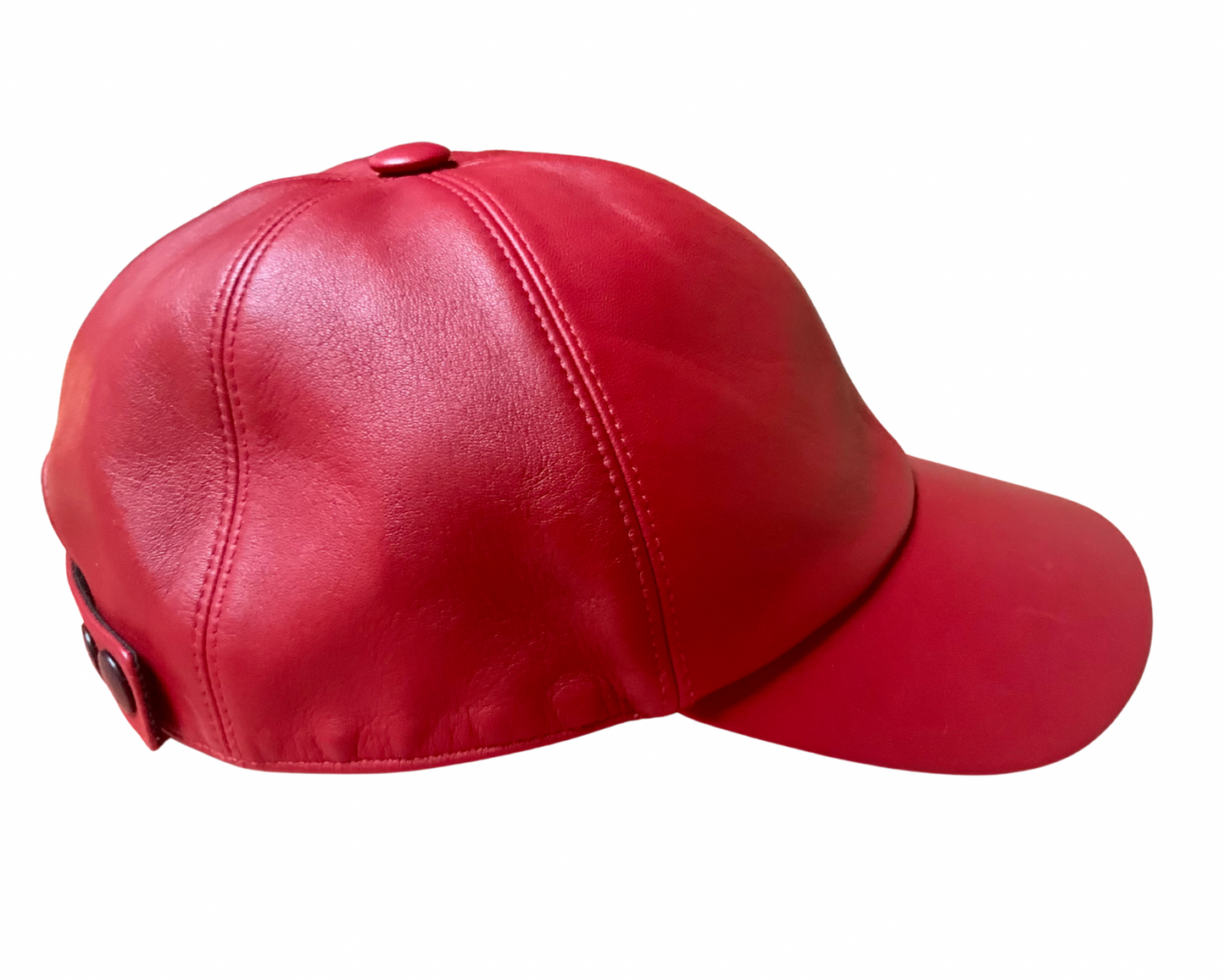 casquette en cuir rouge HERMÈS vintage 2000