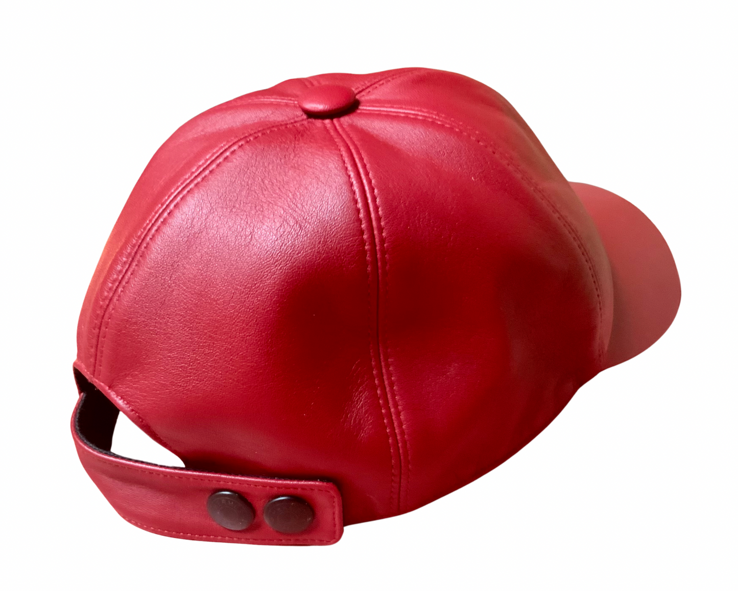 casquette en cuir rouge HERMÈS vintage 2000