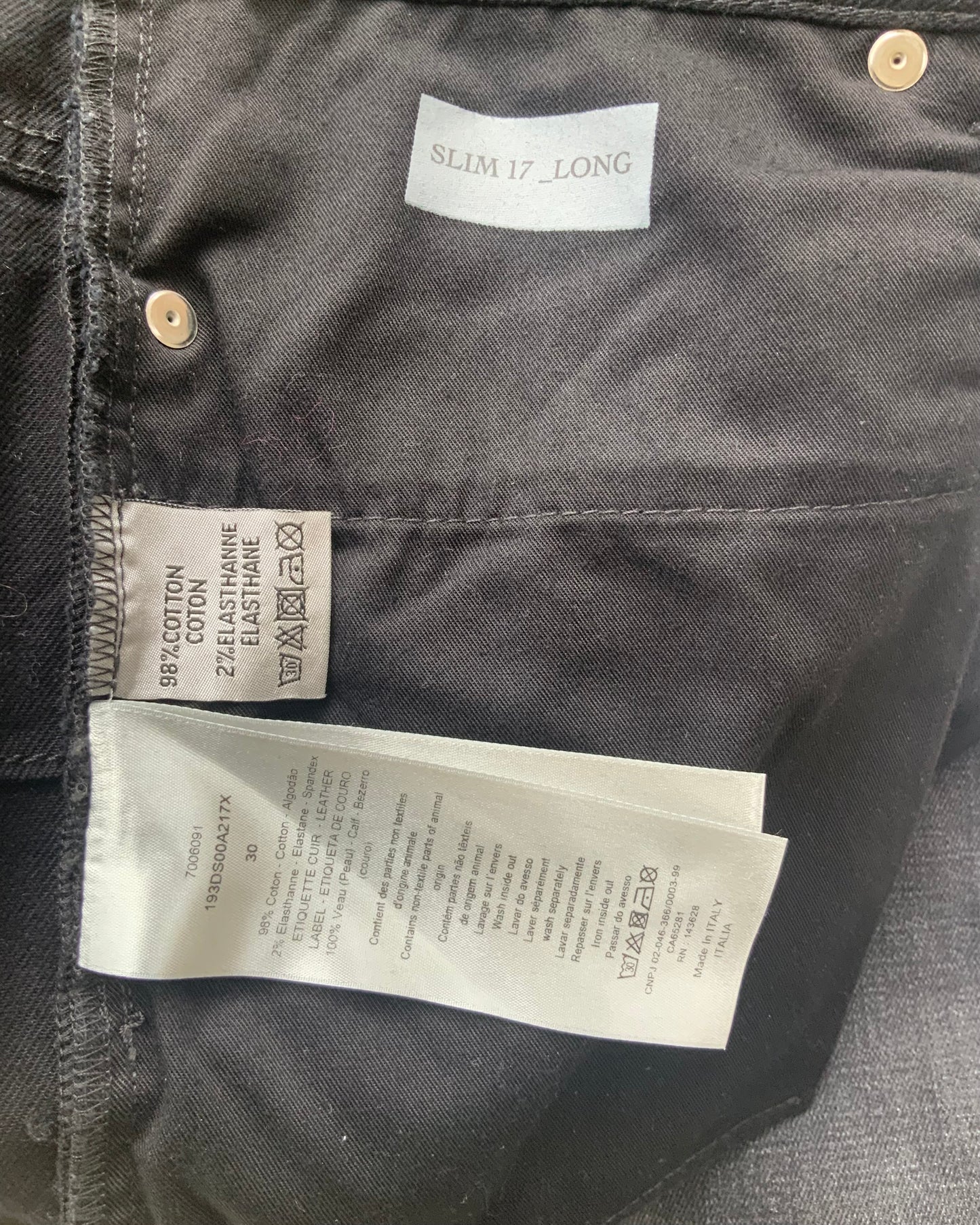 SLIM LONG 17 NOIR DIOR T 30