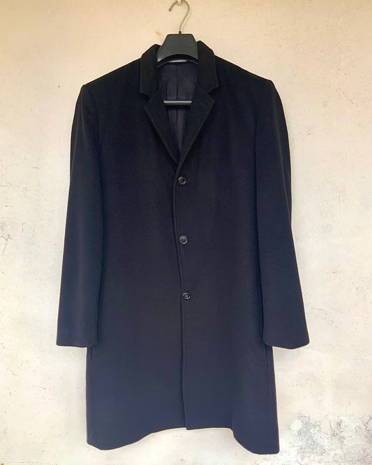 Manteau en drap de cachemire noir Dior Homme