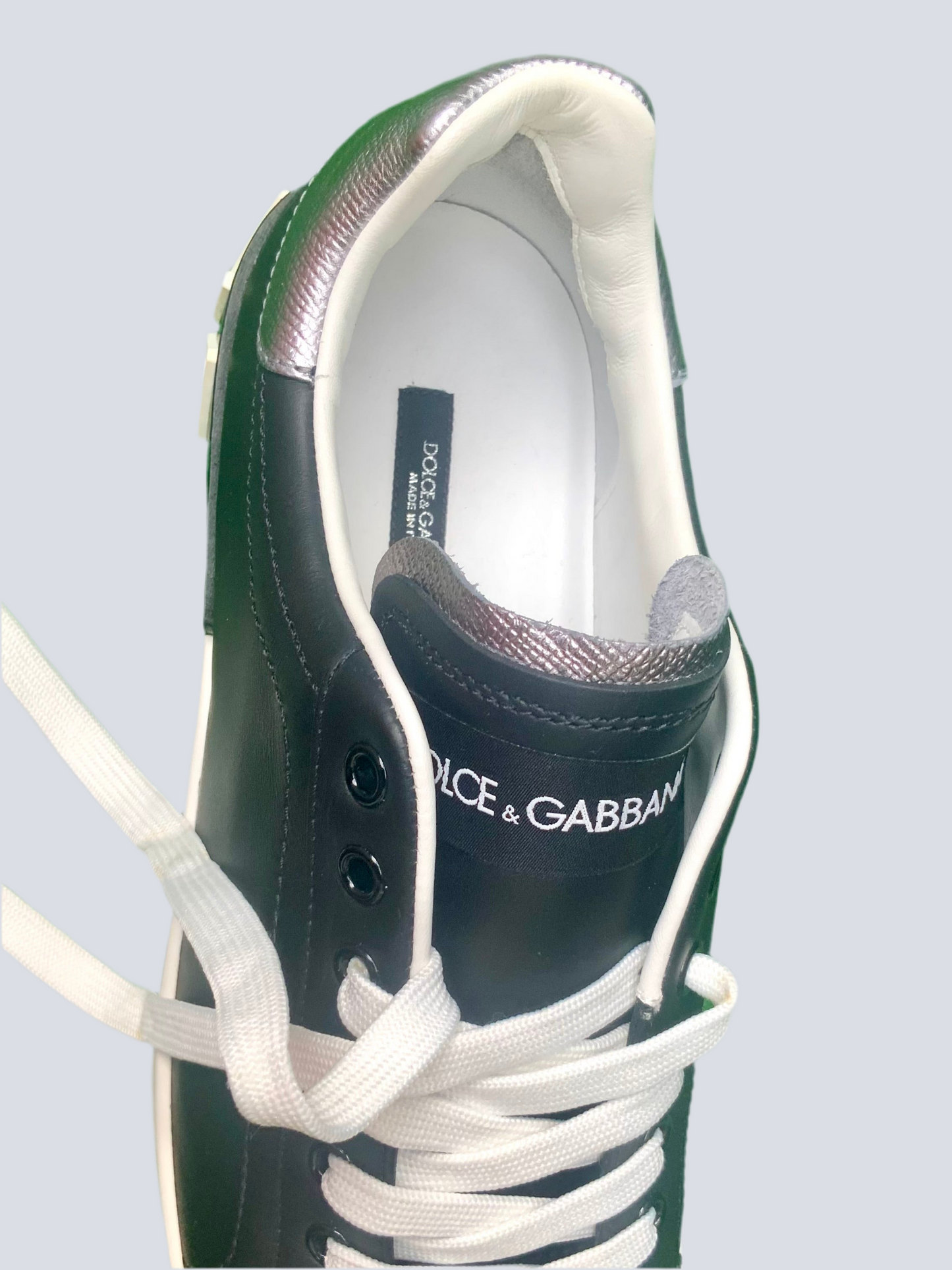 Sneakers basses Portofino DOLCE & GABBANA noir/blanc/argent