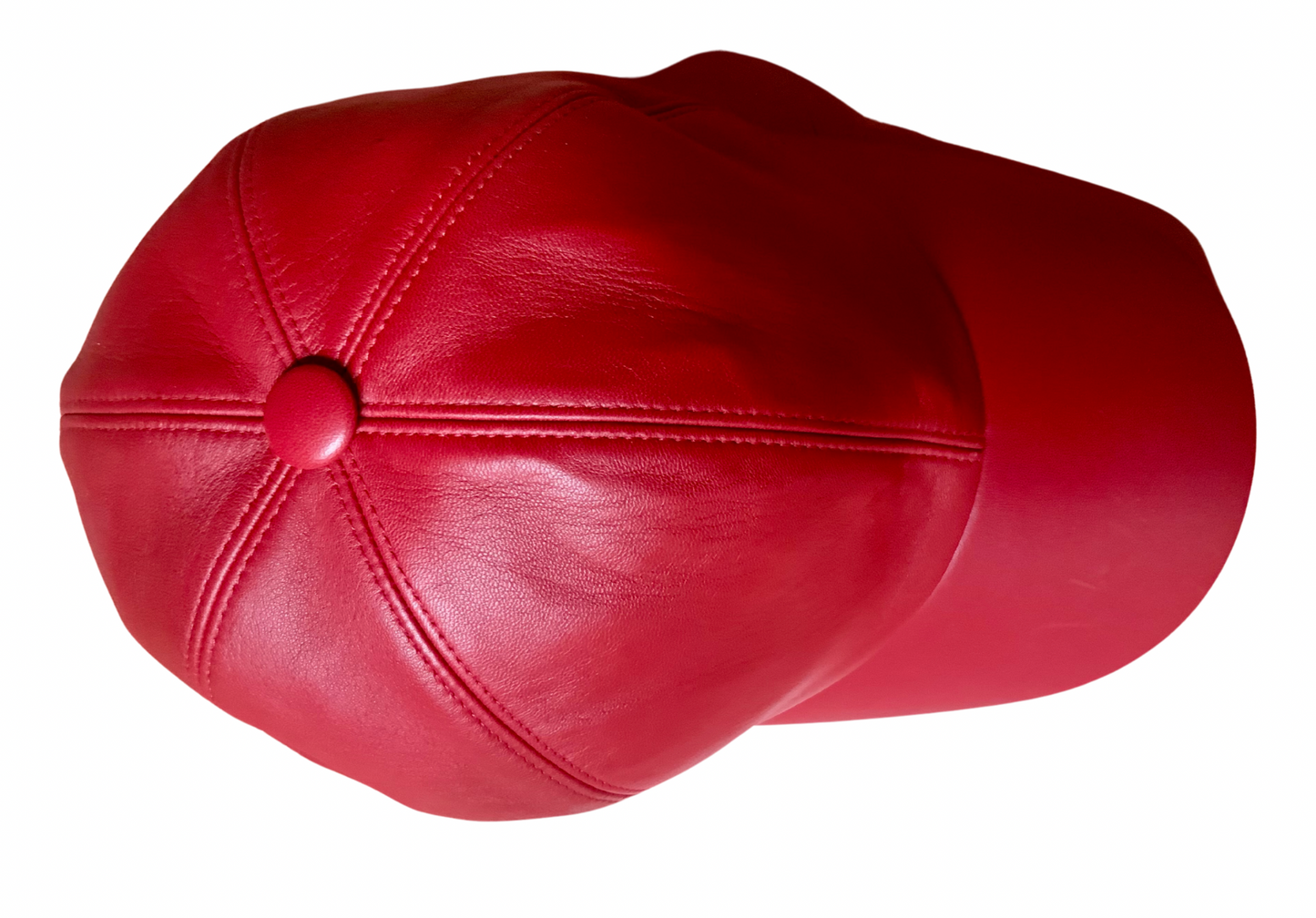 casquette en cuir rouge HERMÈS vintage 2000