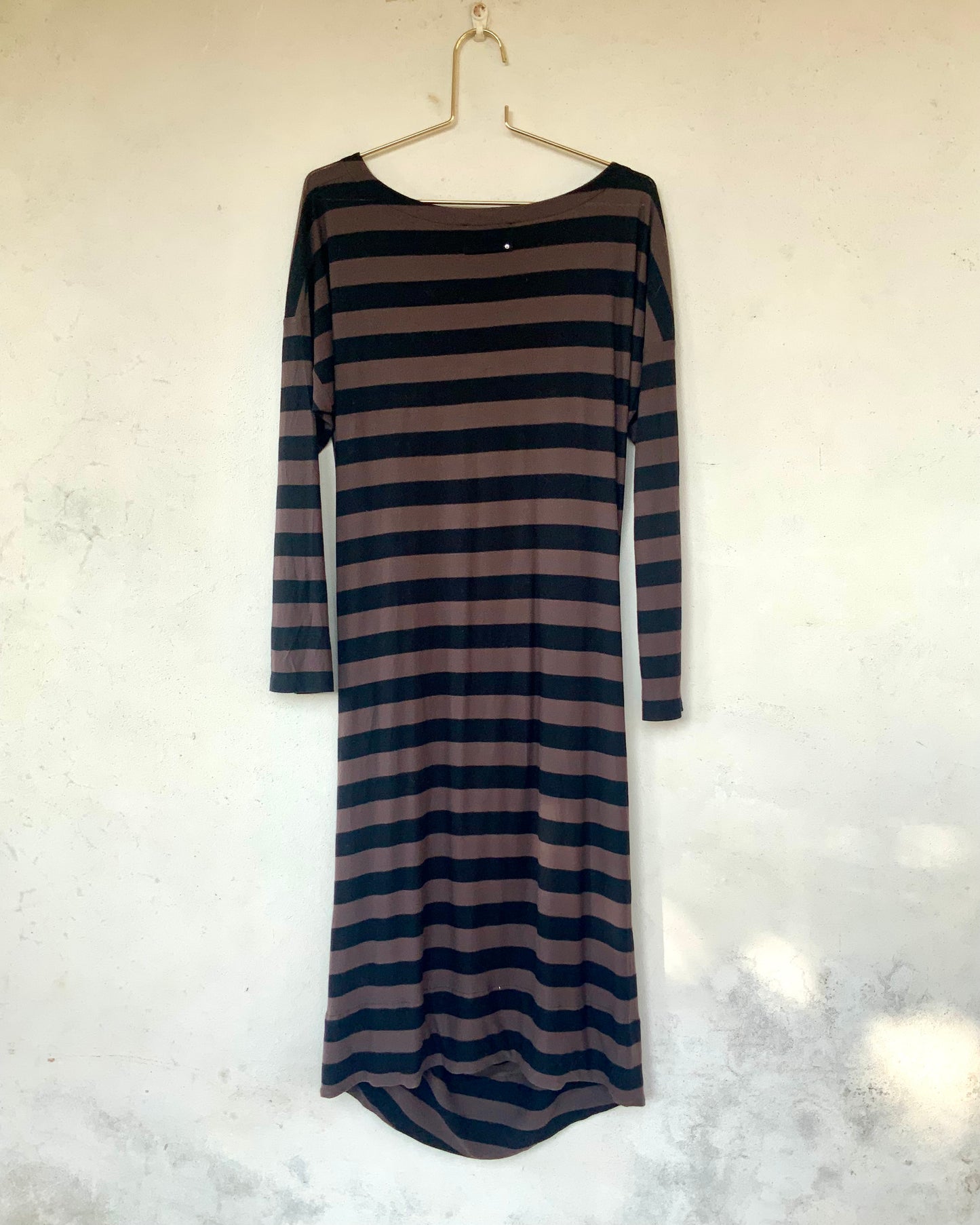Robe rayée noir/chocolat Sonia RYKIEL vintage 90