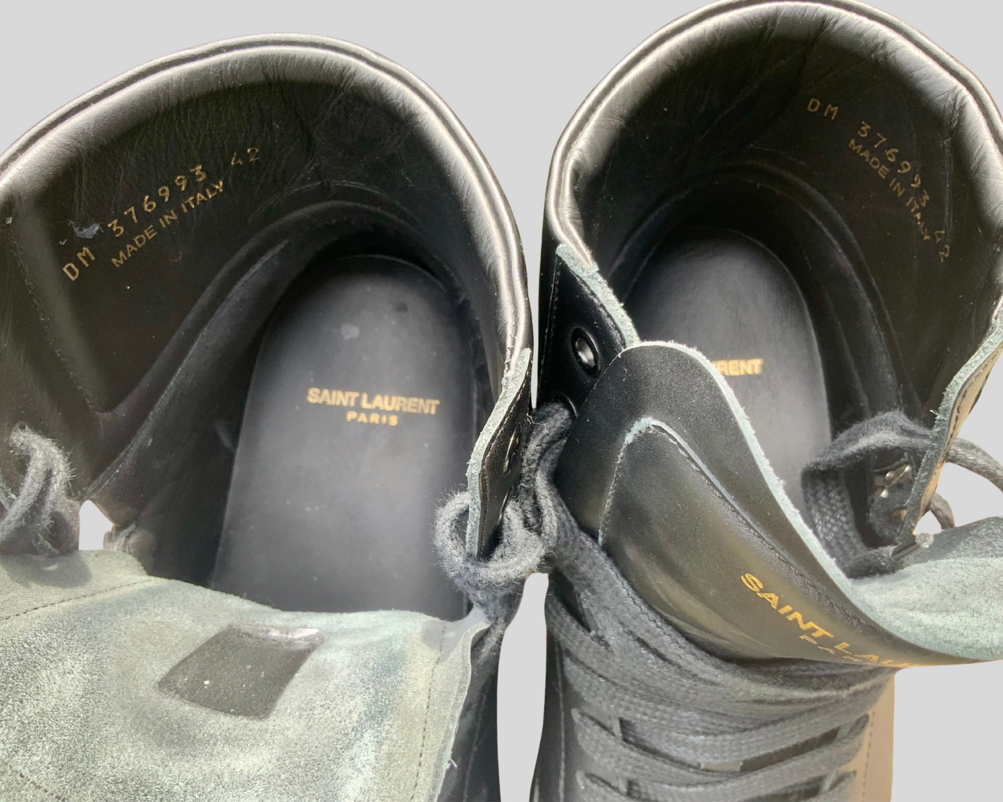 Sneakers montantes SL /17H en cuir noir avec zip argenté SAINT LAURENT