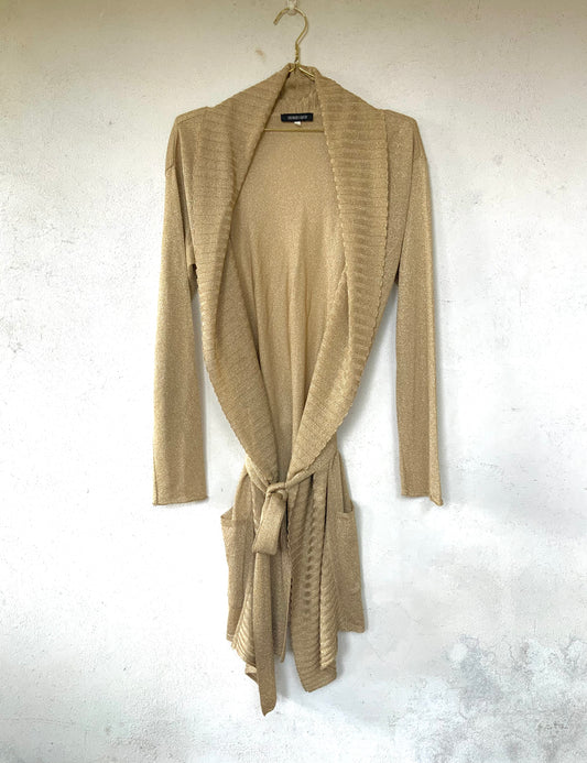 Gilet or en maille lurex ultra fine Georges Rech vintage