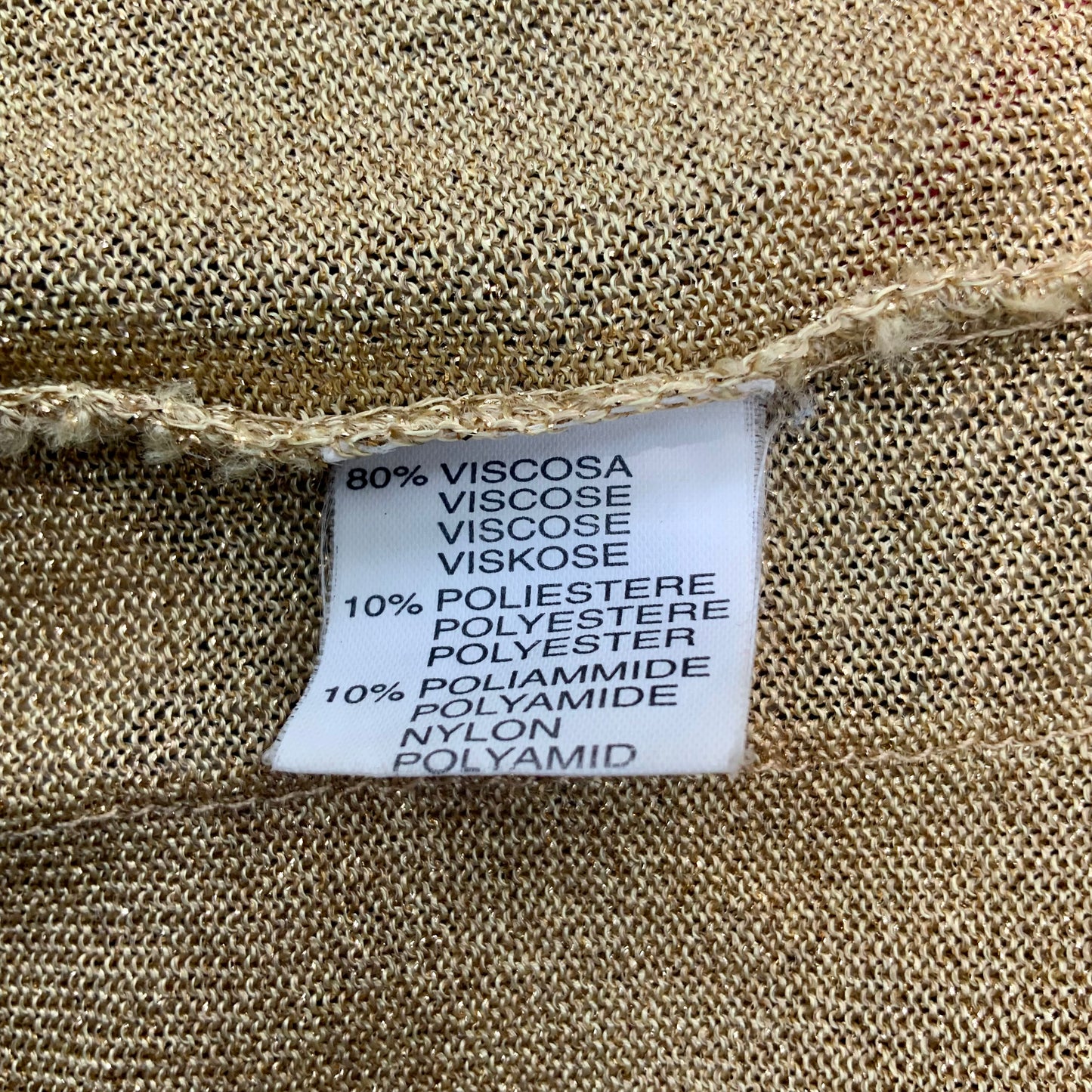 Gilet or en maille lurex ultra fine Georges Rech vintage