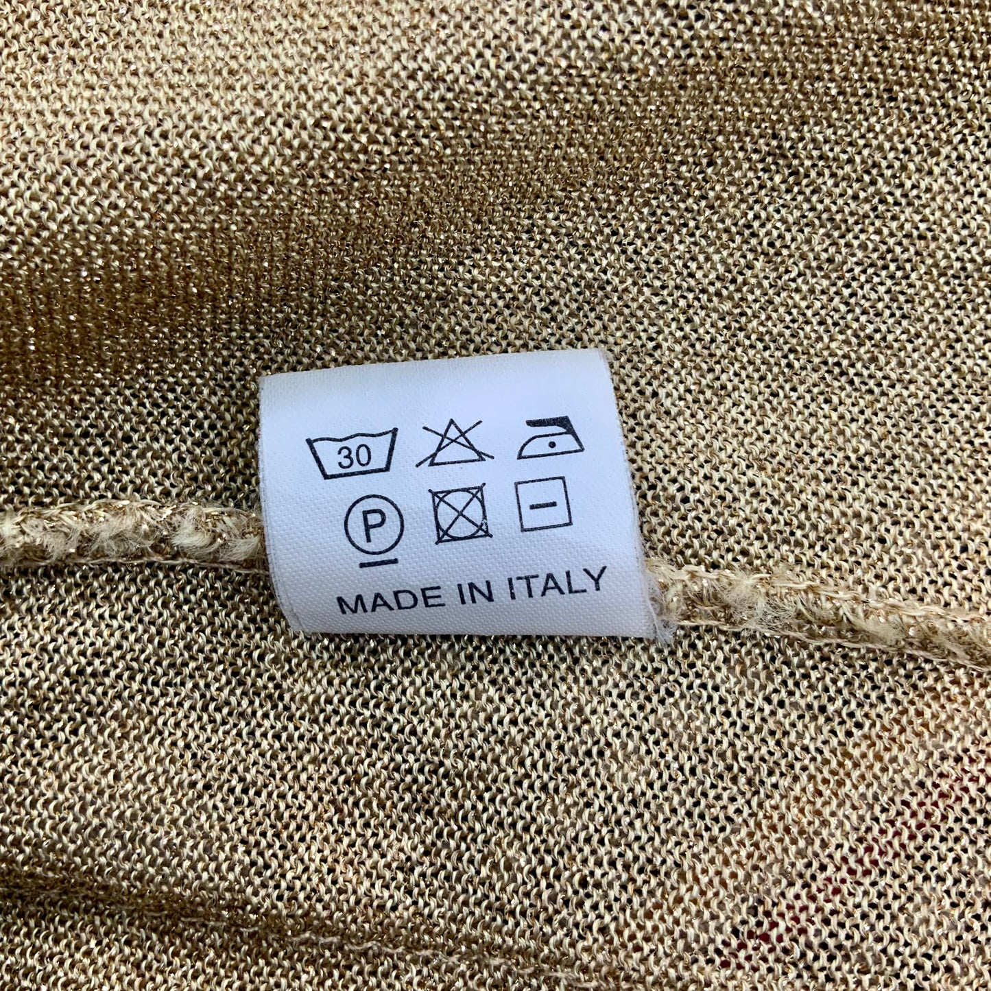 Gilet or en maille lurex ultra fine Georges Rech vintage