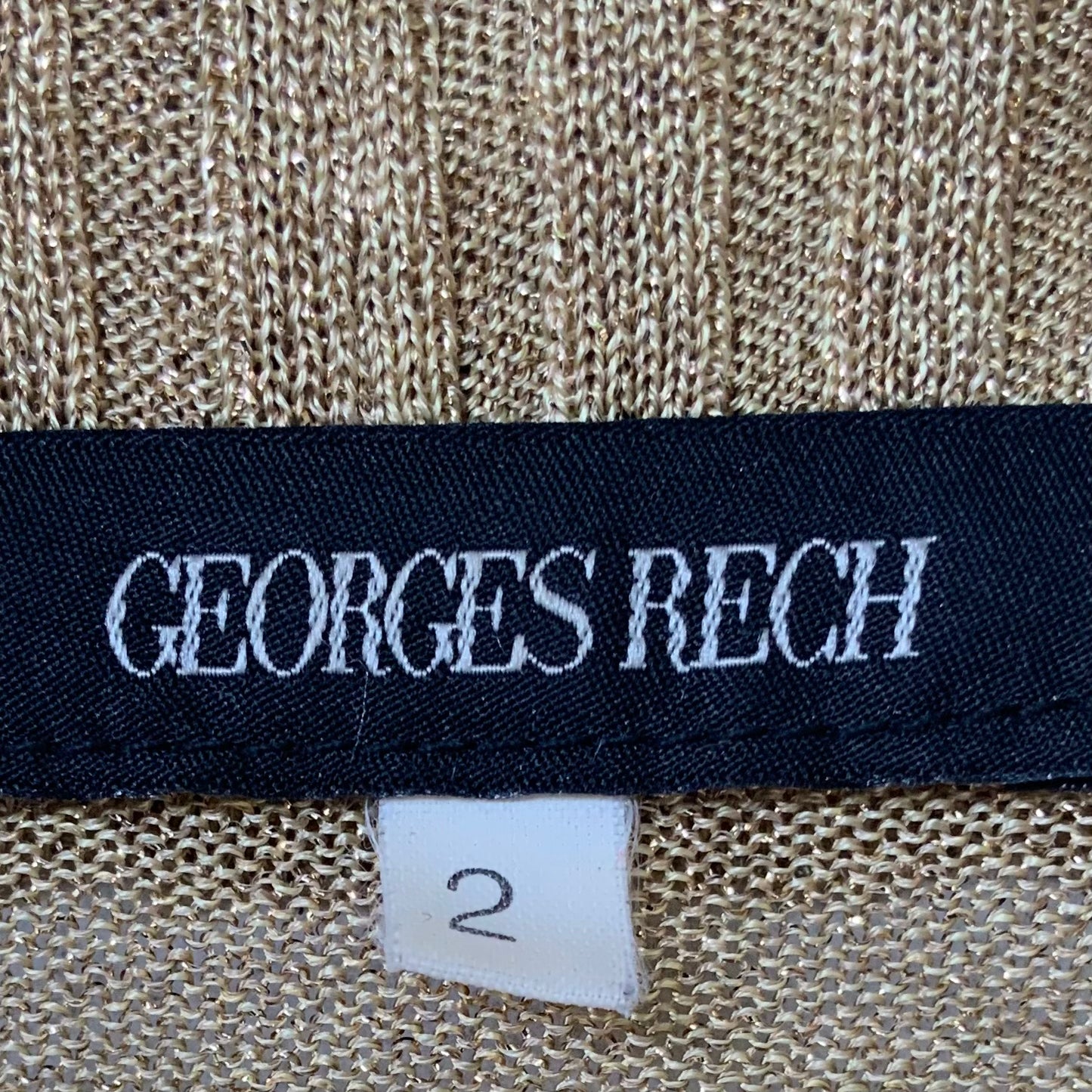 Gilet or en maille lurex ultra fine Georges Rech vintage