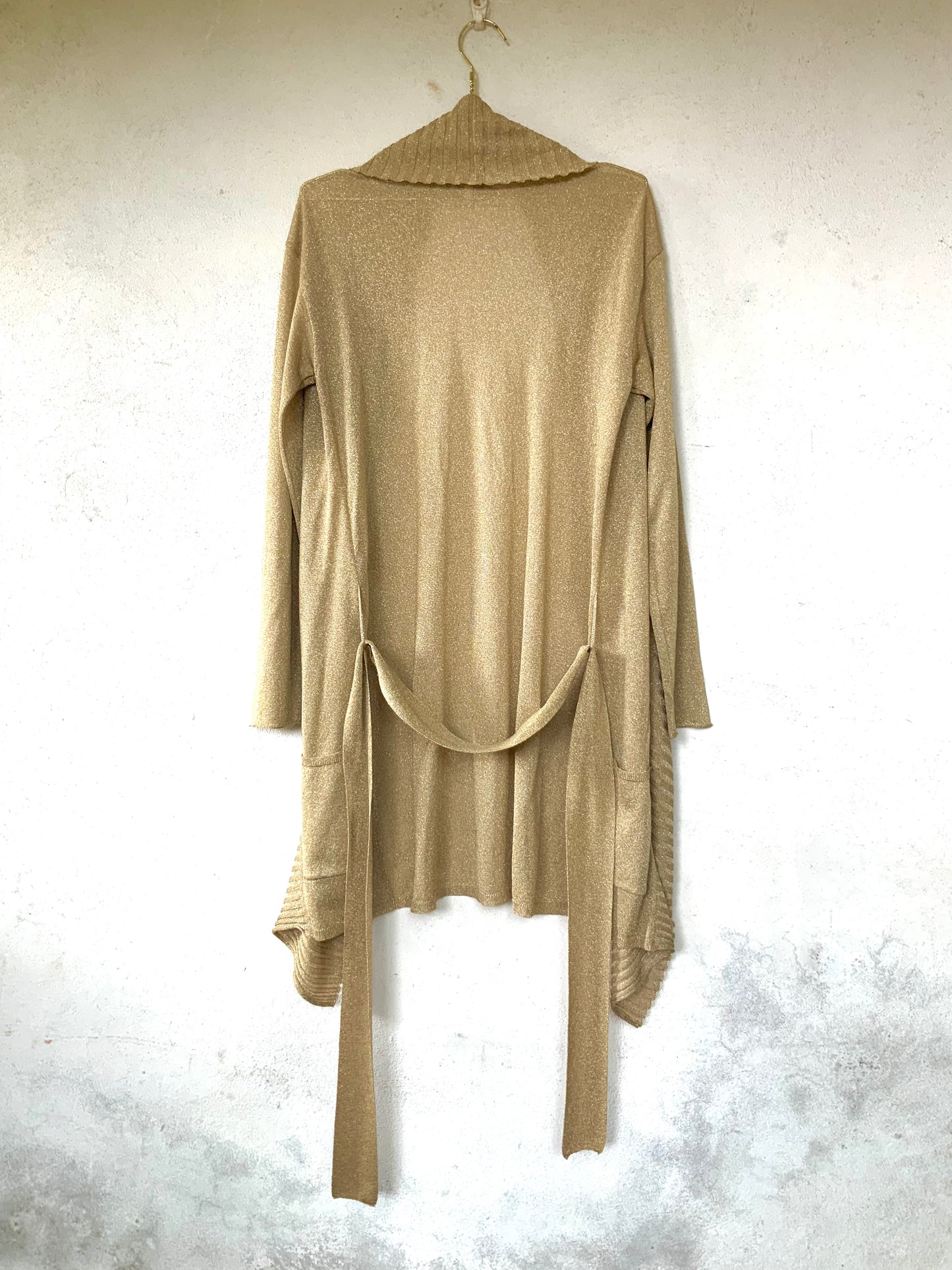 Gilet or en maille lurex ultra fine Georges Rech vintage