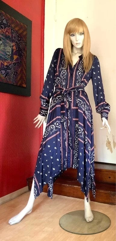 Robe longue SANDRO imprimée bandana