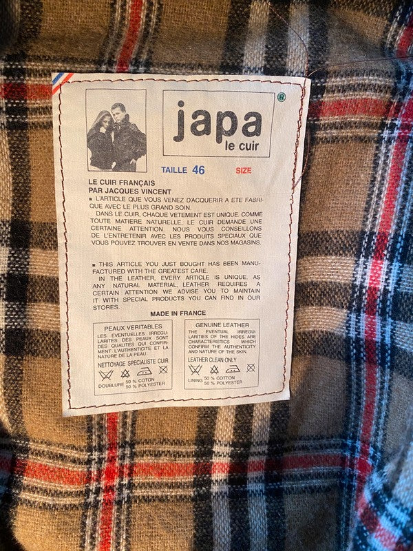 Veste en cuir marron vieilli Japa le Cuir Vintage 80’s
