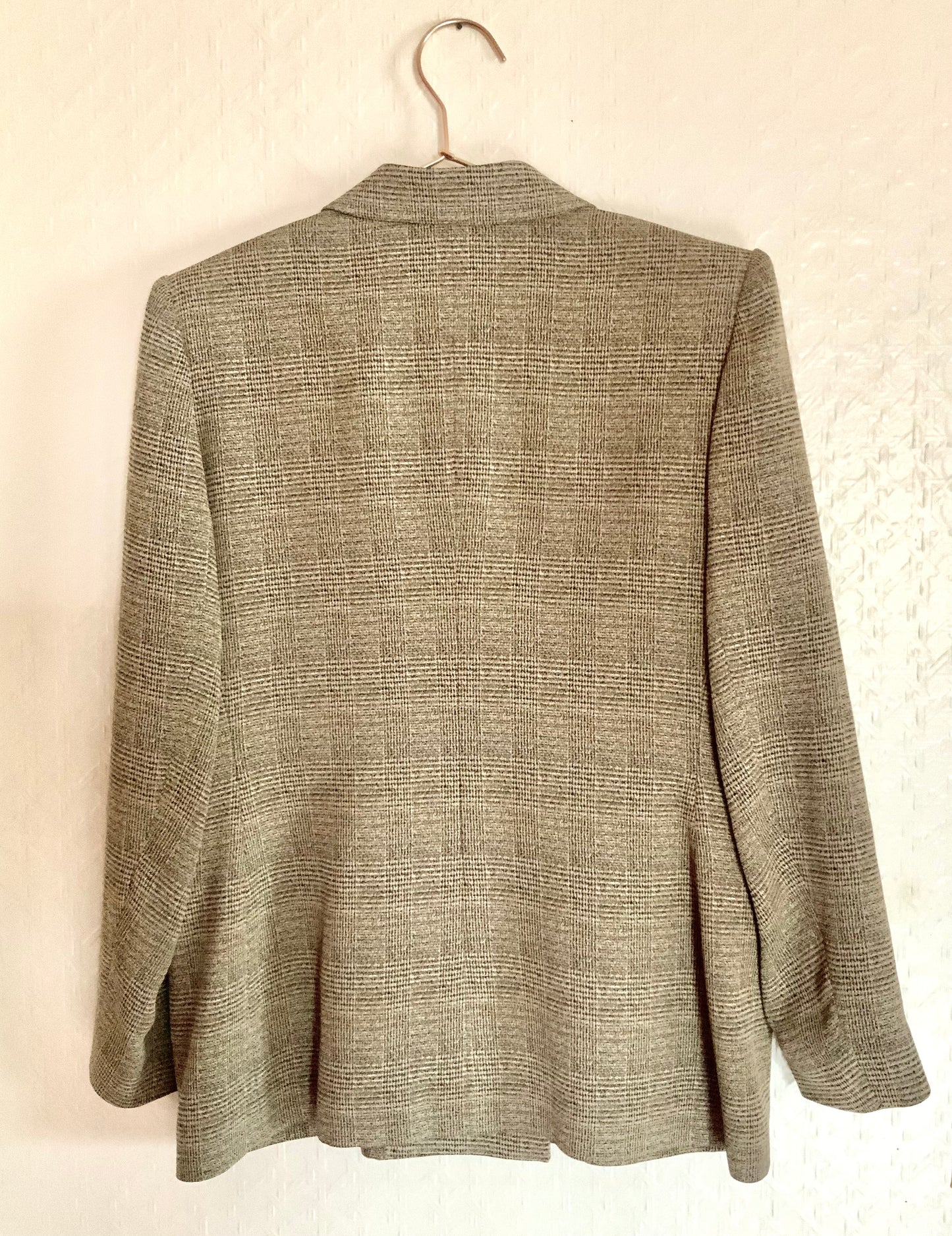 Tailleur jupe Yves Saint Laurent Variation carreaux Prince de Galles beige et noir Vintage