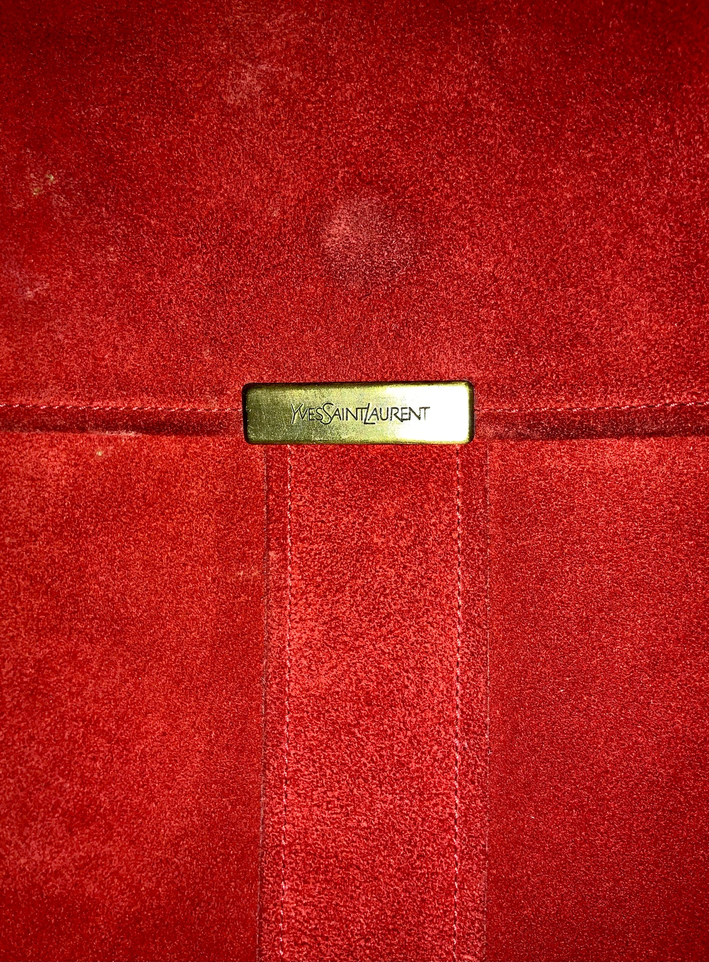 Bottes hautes en daim rouge Yves Saint Laurent vintage