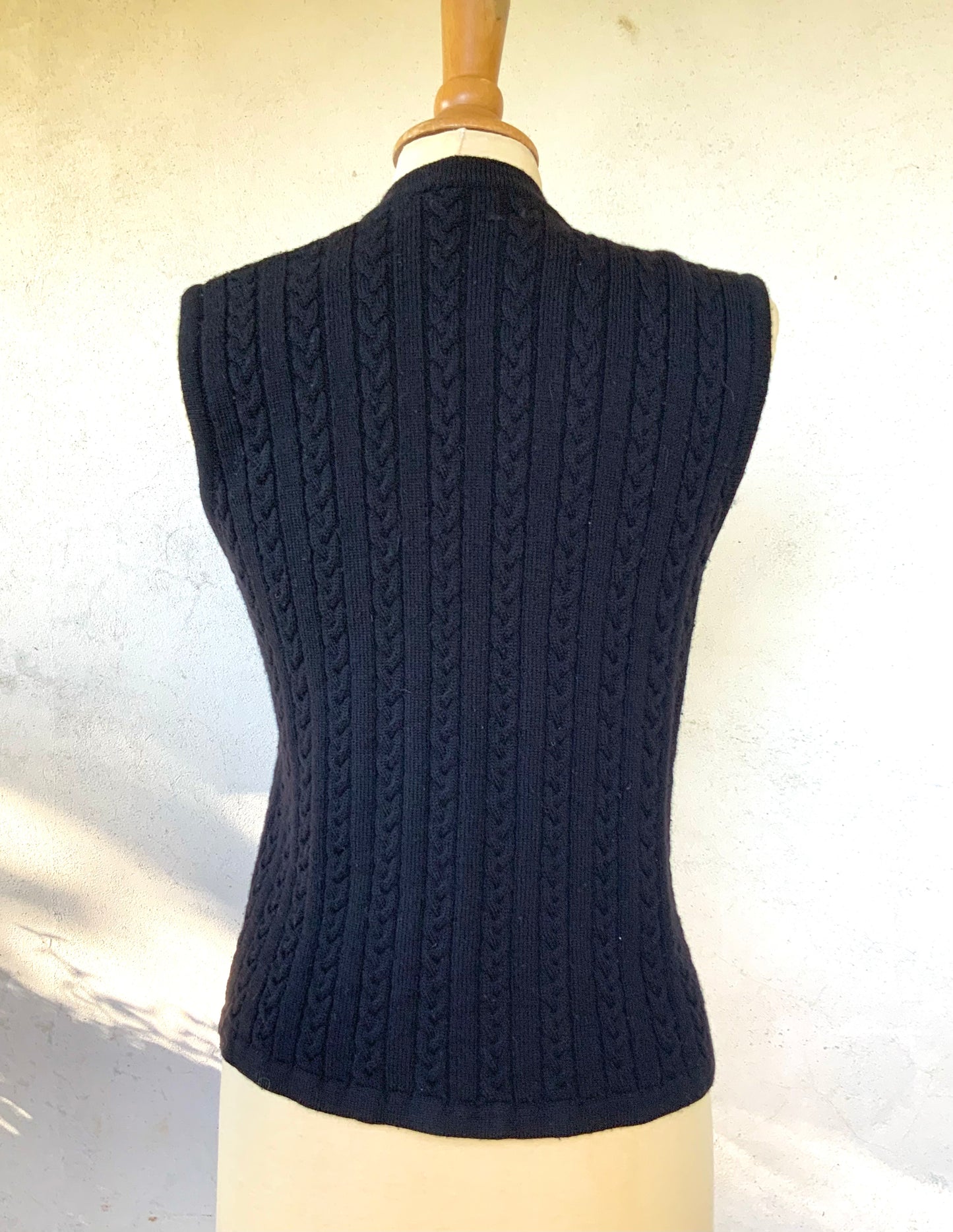 Gilet boutonné noir Céline Vintage