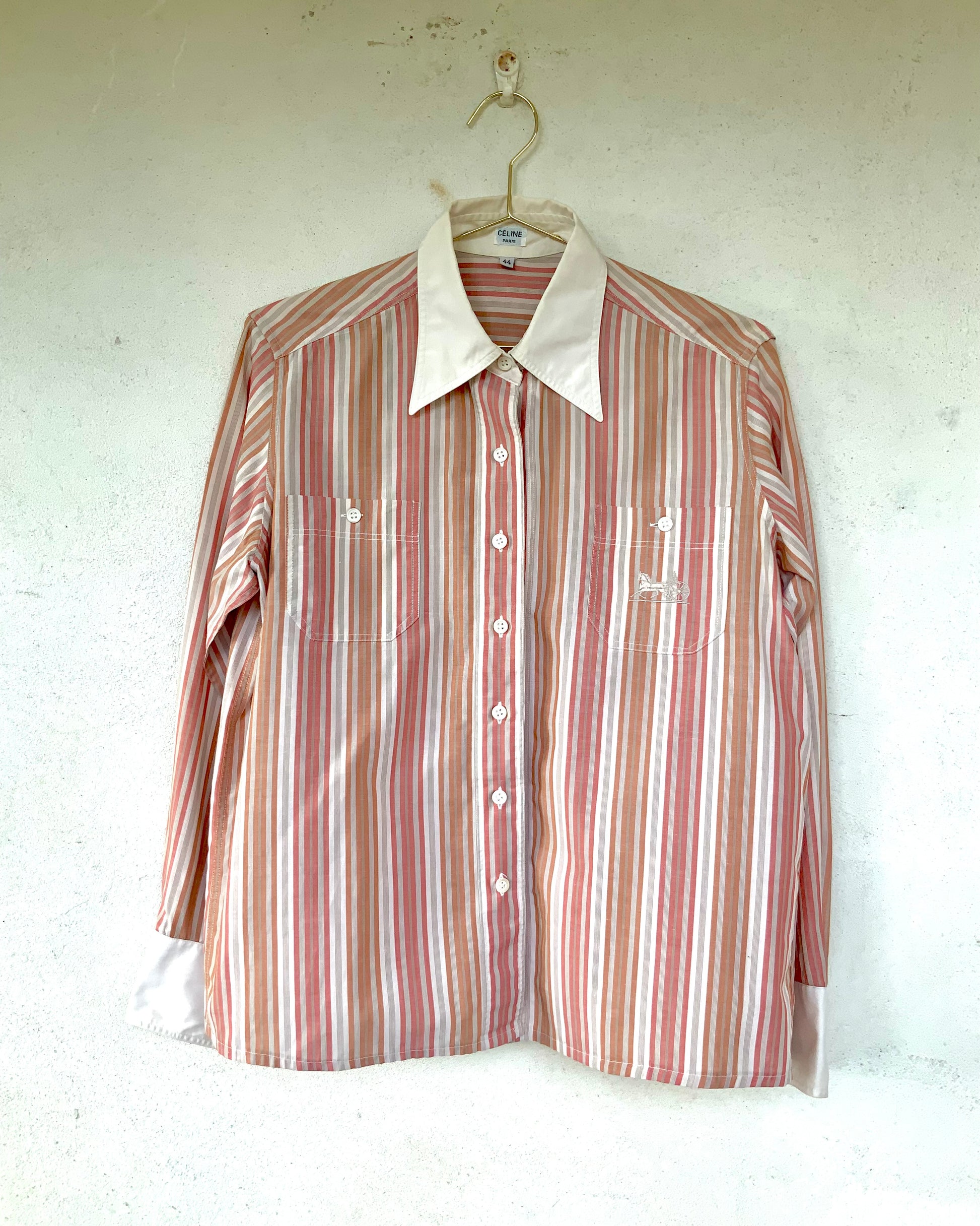 Chemisier bicolore rayures fantaisie Céline vintage 90 – Bella's