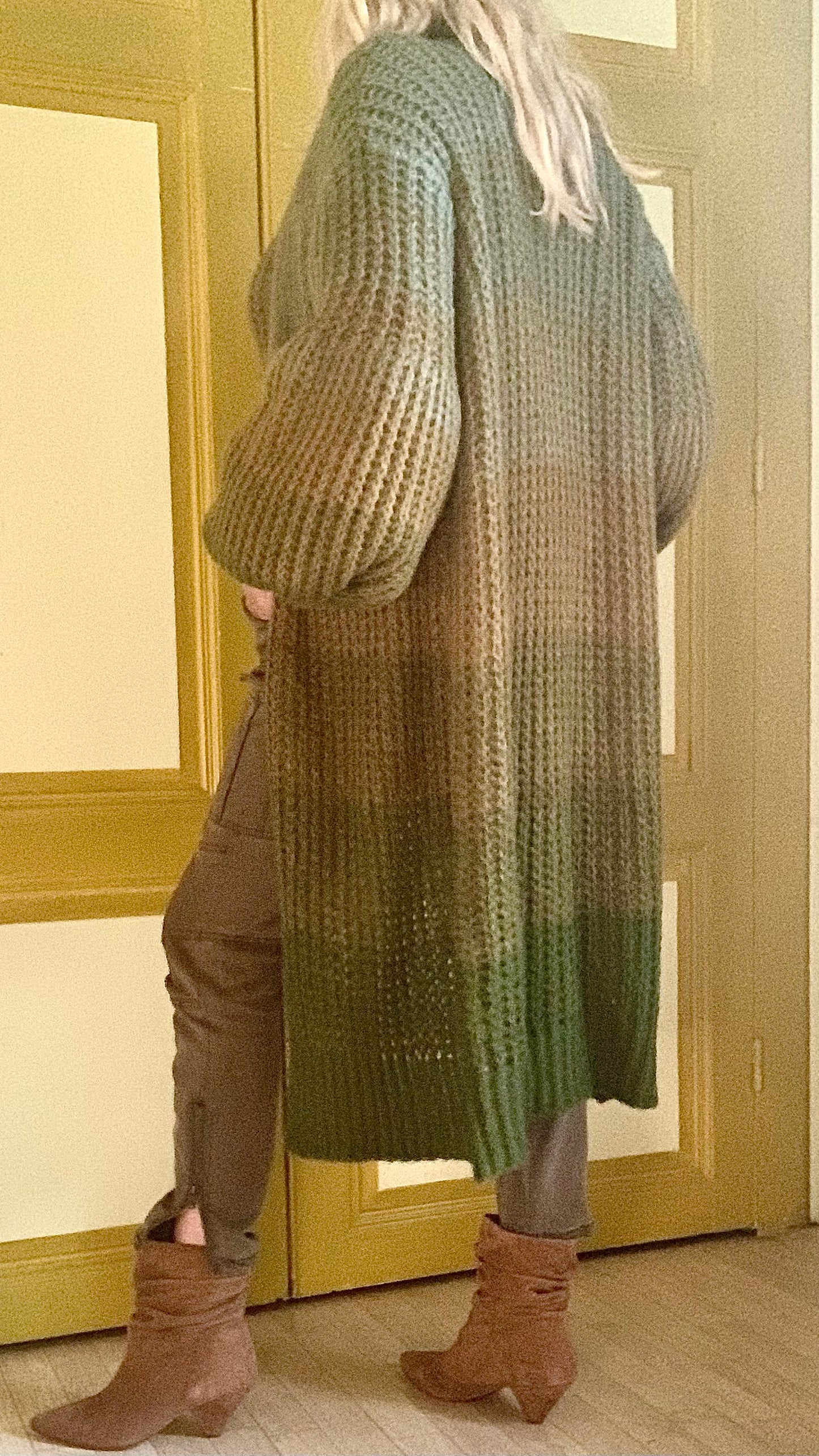 Twin set en maille dégradé vert GG Luxe