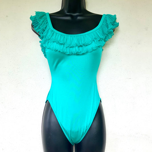 Maillot de bain une pièce vintage turquoise Rachel Papo