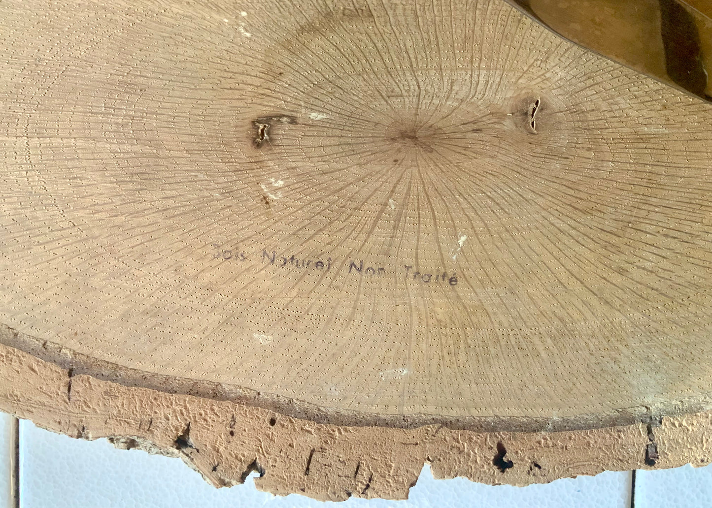 Plateau à fromage et son couteau, en bois , vintage années 80