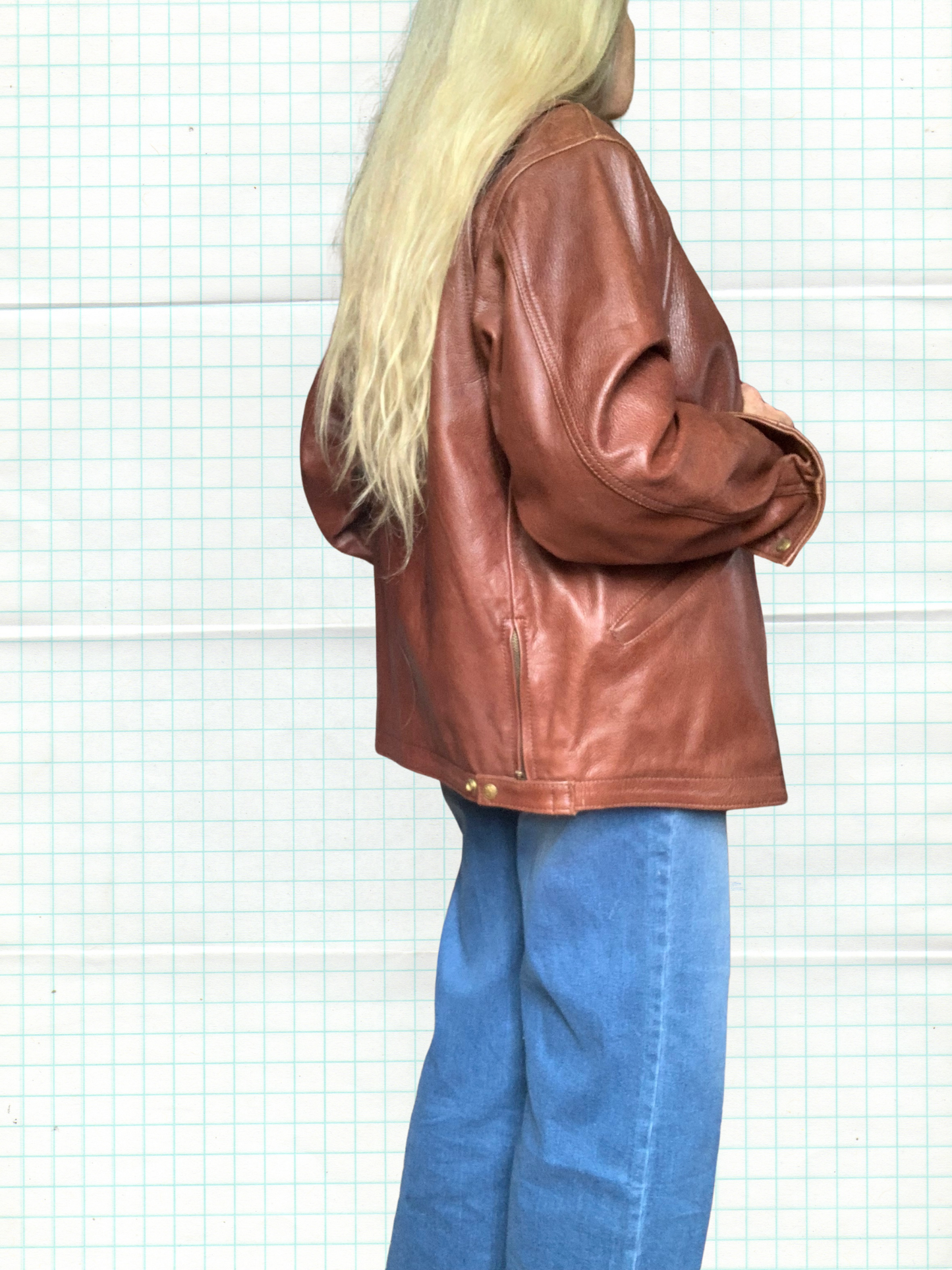 Veste en cuir marron vieilli Japa le Cuir Vintage 80’s