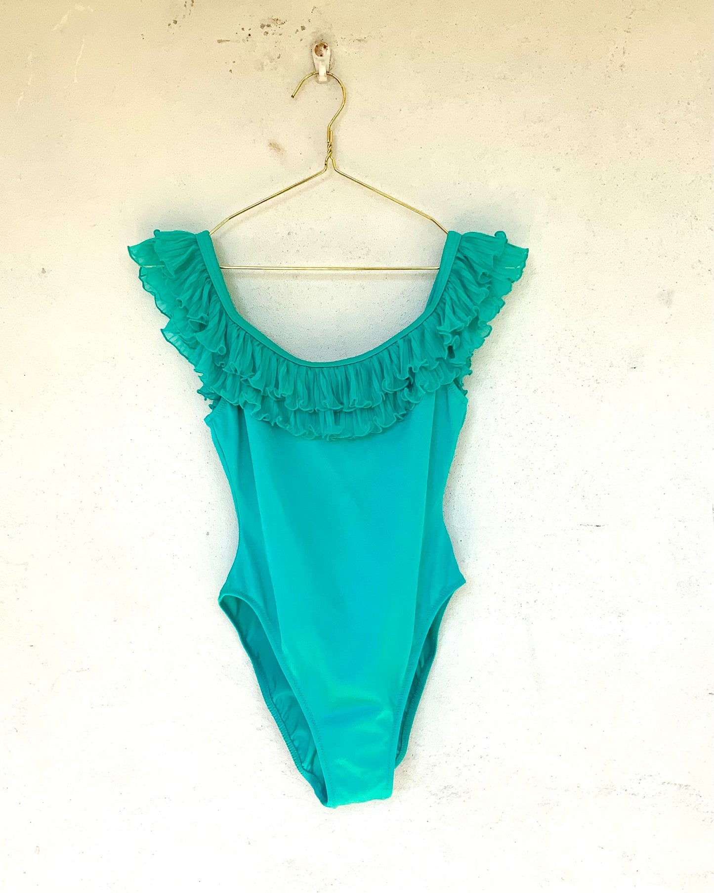 Maillot de bain une pièce vintage turquoise Rachel Papo