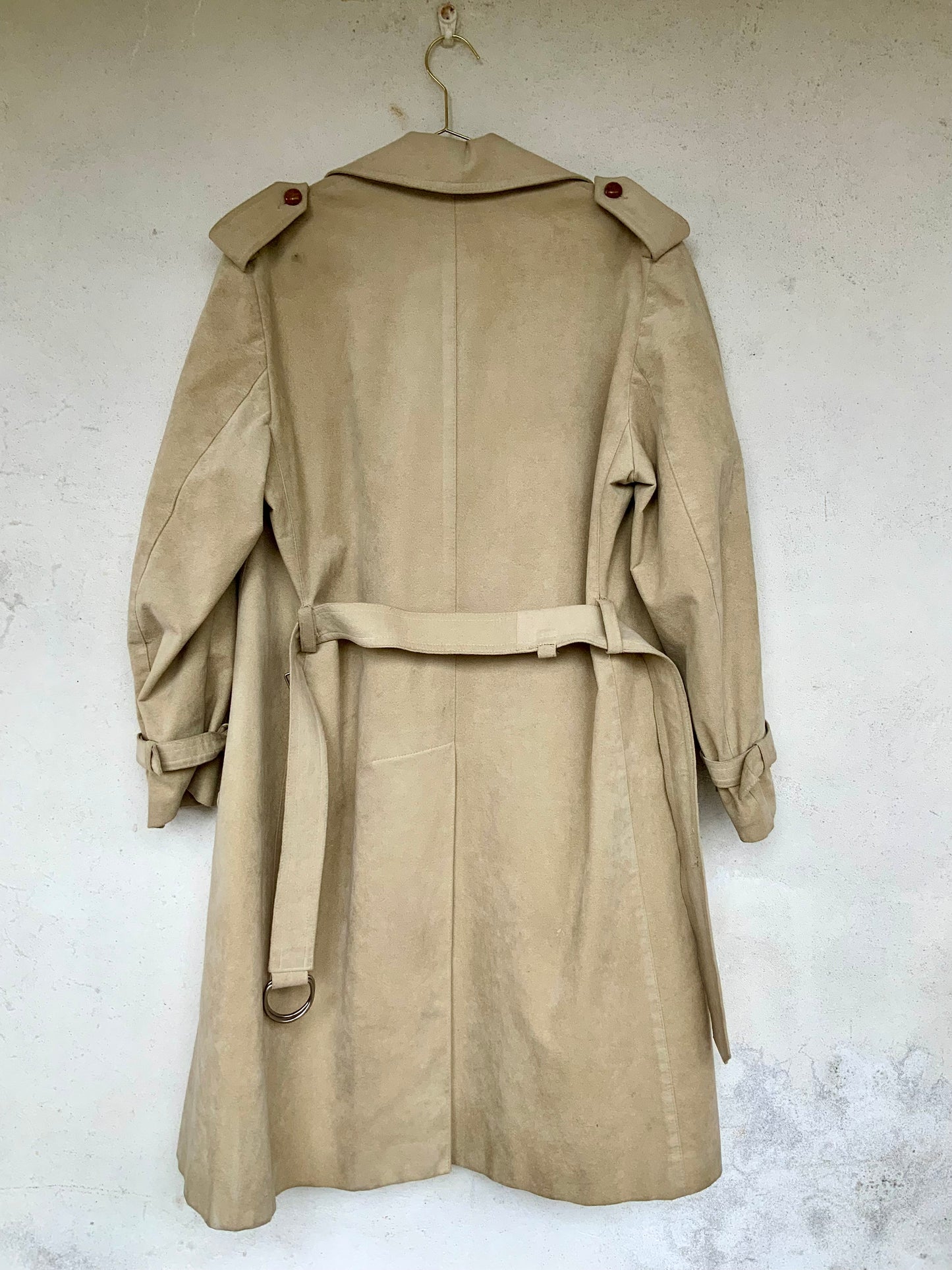 Imperméable Trench en Alcantara beige , Clifford vintage années 70