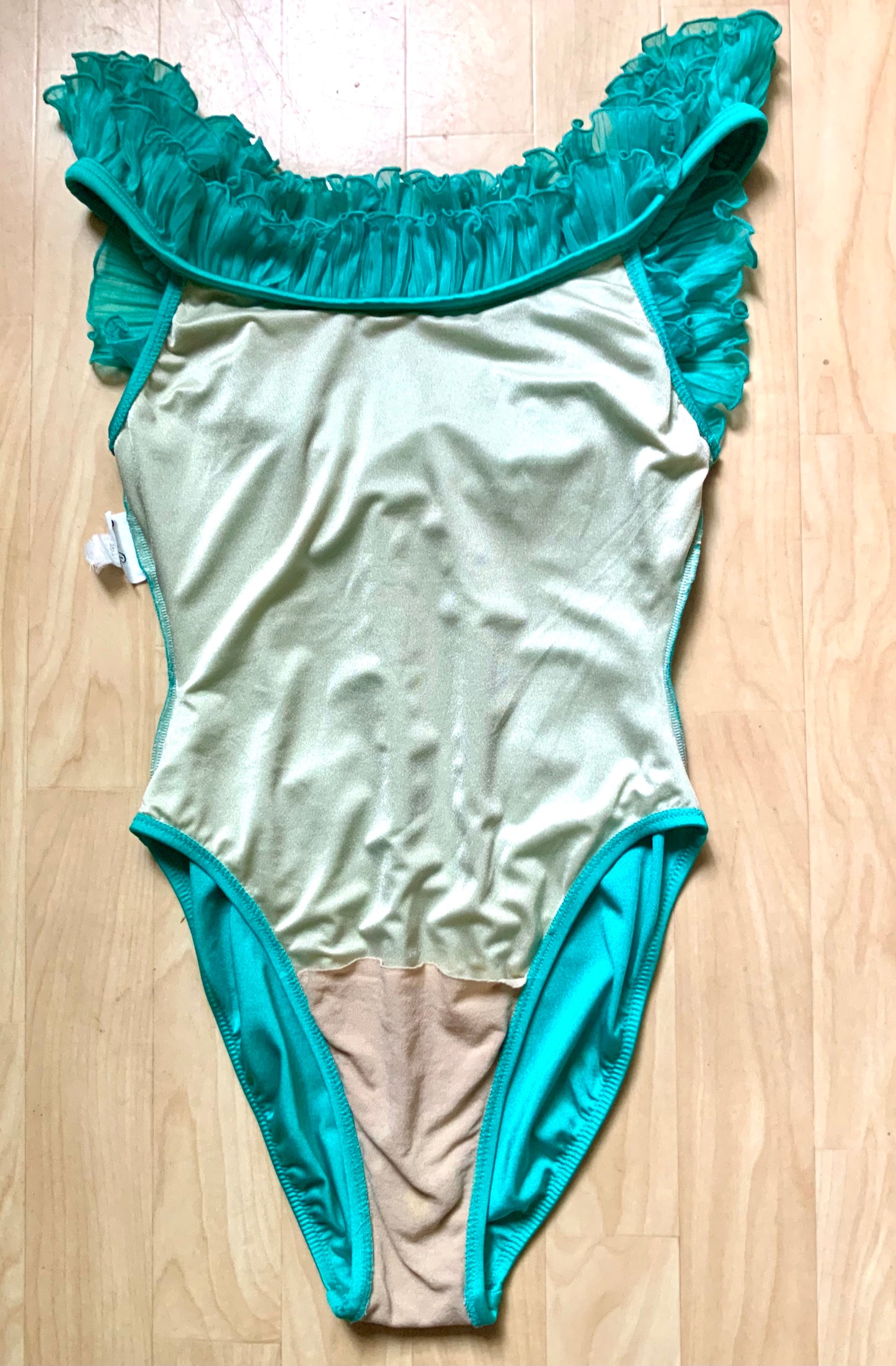 Maillot de bain une pièce vintage turquoise Rachel Papo