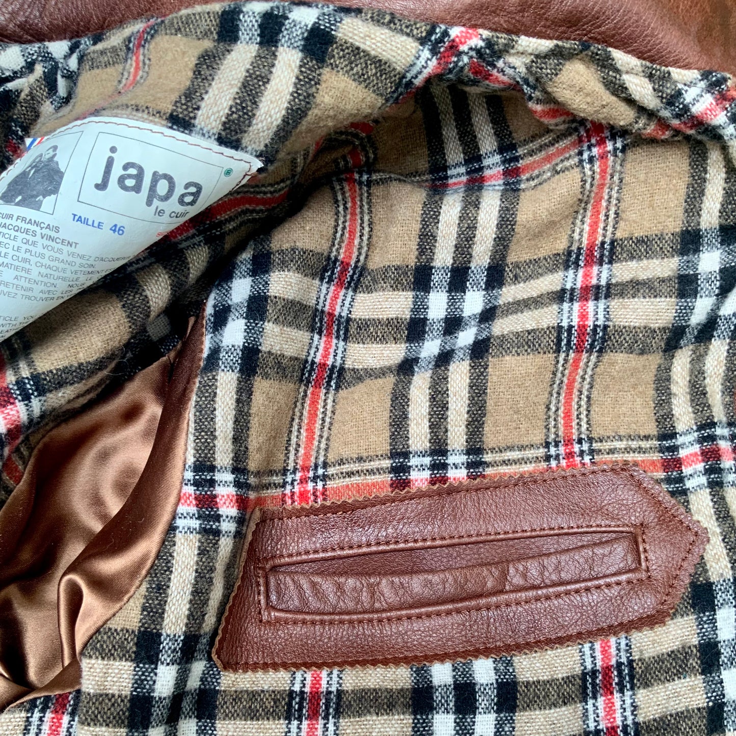 Veste en cuir marron Japa le Cuir Vintage 80’s