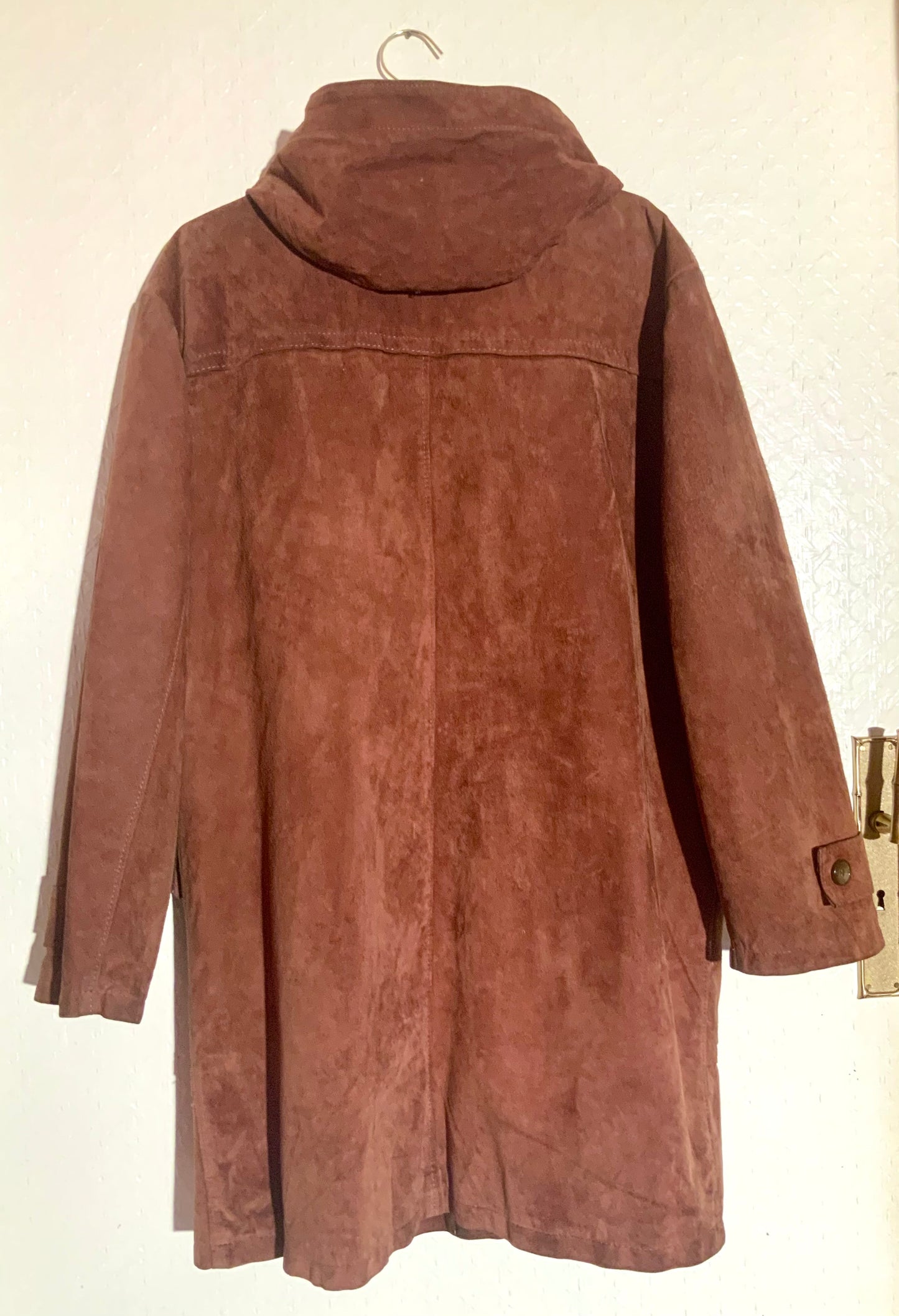 Duffle-coat en daim marron noisette Japa le Cuir vintage 90