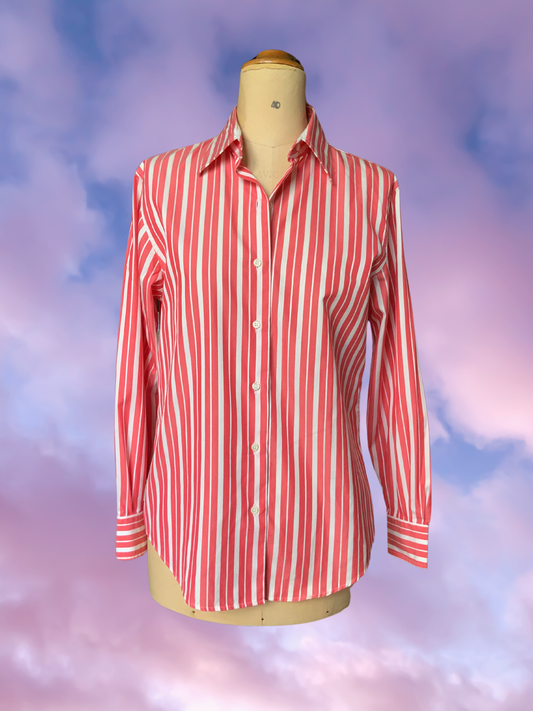 Chemise femme rouge et rayures blanches Alain Figaret vintage