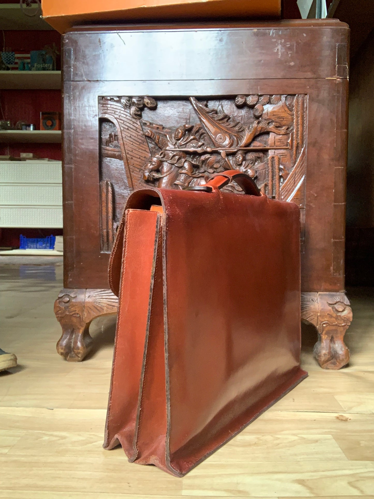 Sac à dépêches HERMES en cuir vintage