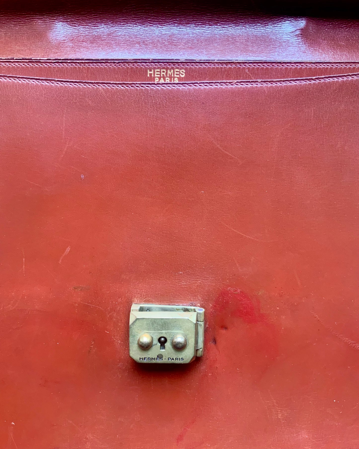Sac à dépêches HERMES en cuir vintage