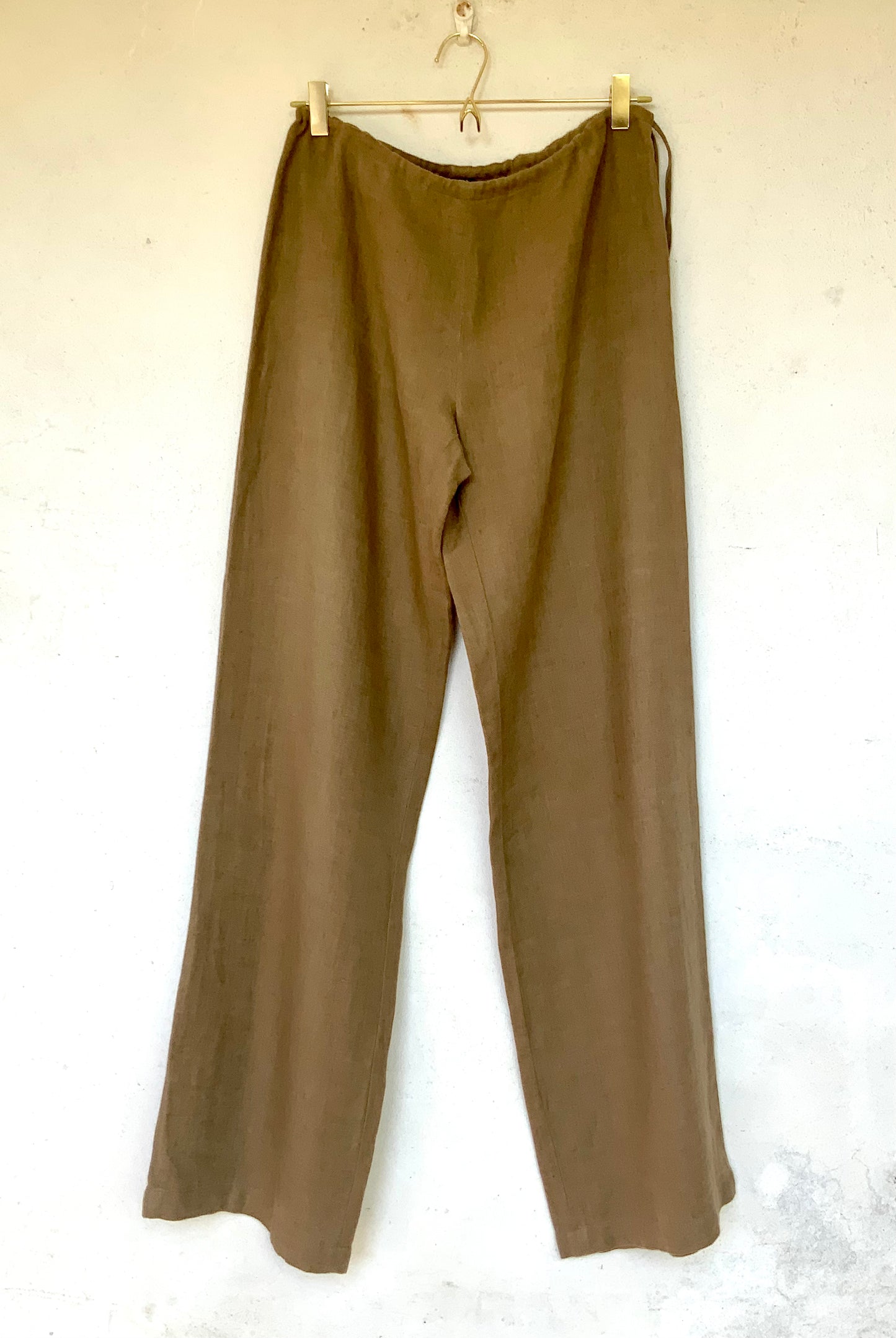 Pantalon large en lin kaki Week-end Max Mara