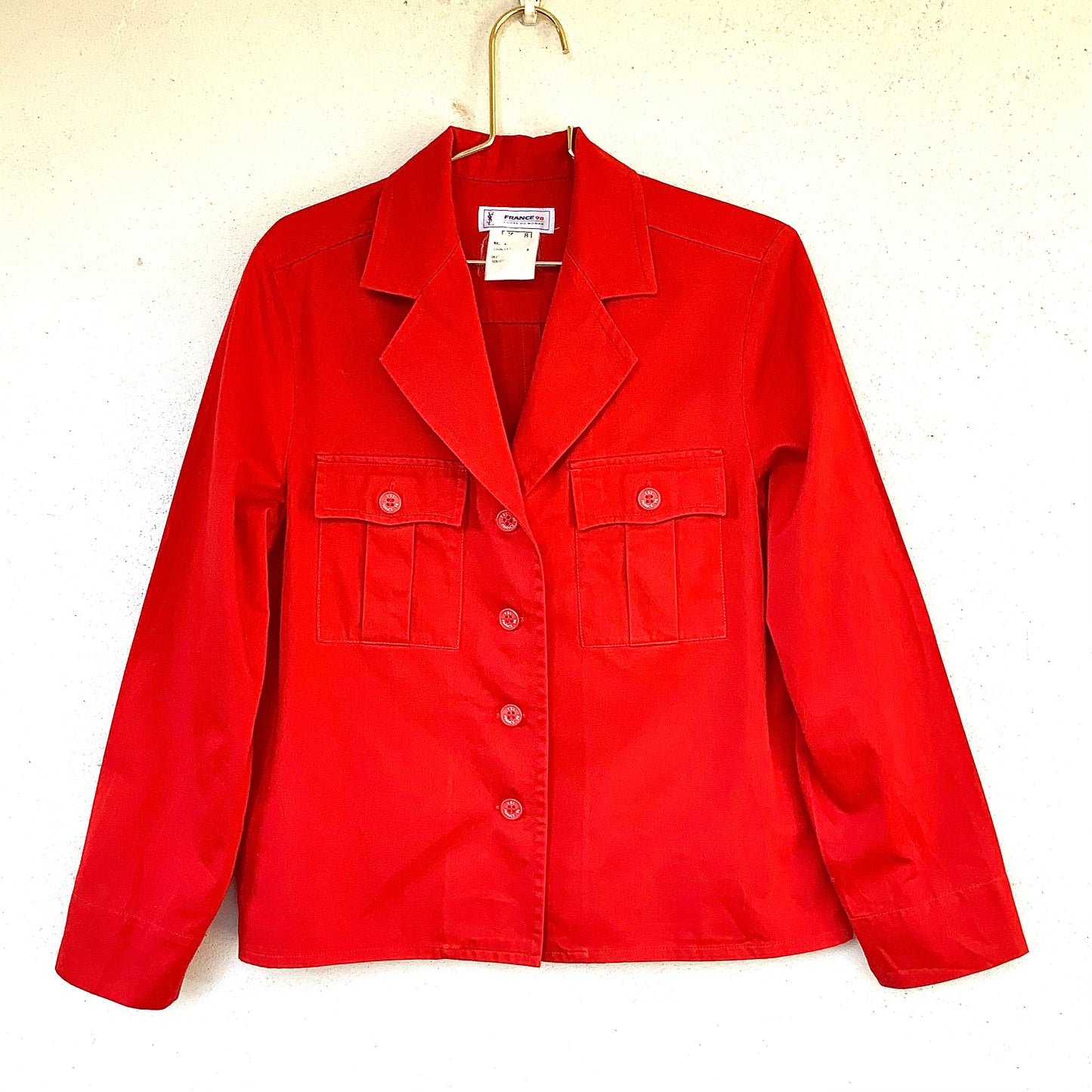 Ensemble veste et short rouge Yves Saint Laurent vintage