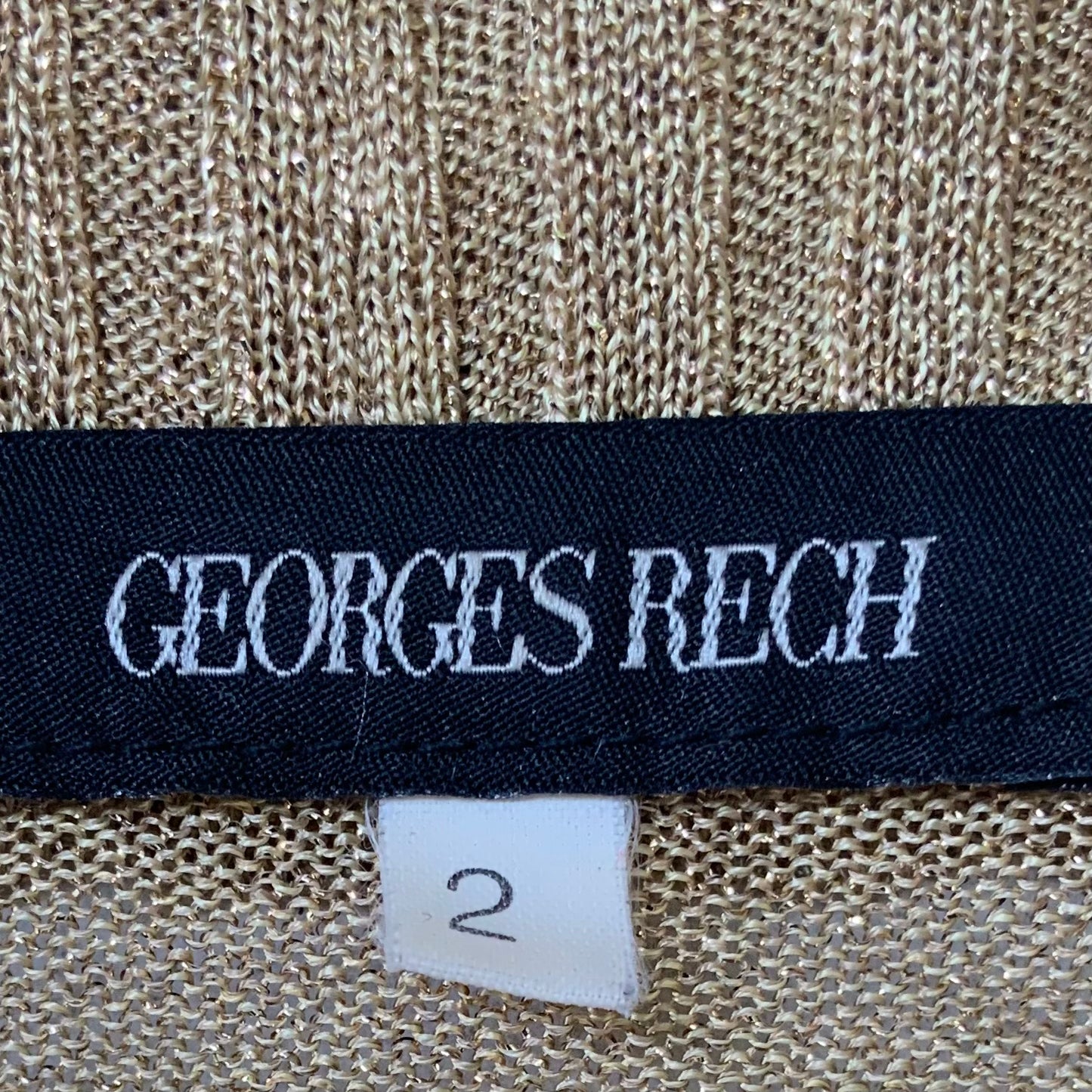 Gilet or en maille lurex ultra  fine Georges Rech vintage