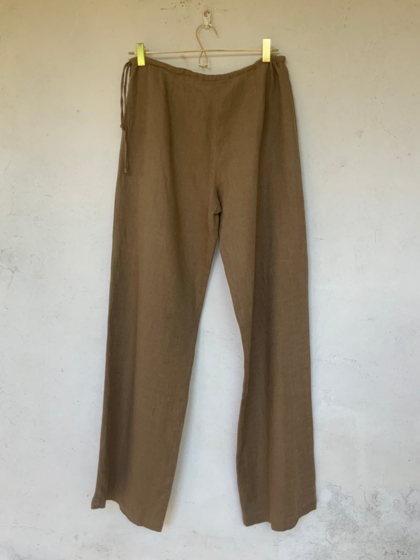 Pantalon large en lin kaki Week-end Max Mara