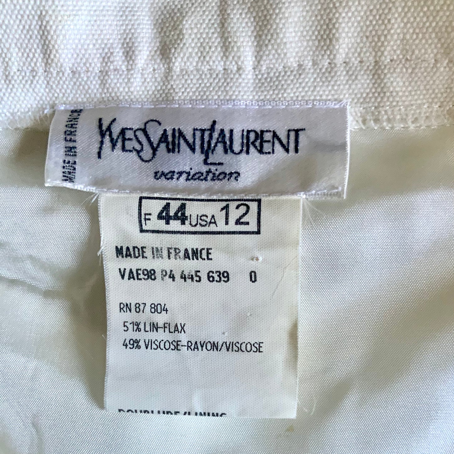 Jupe écrue Yves Saint Laurent vintage