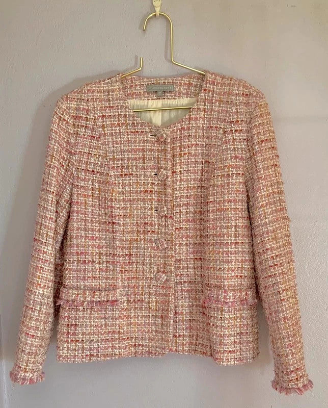 Veste en tweed rose