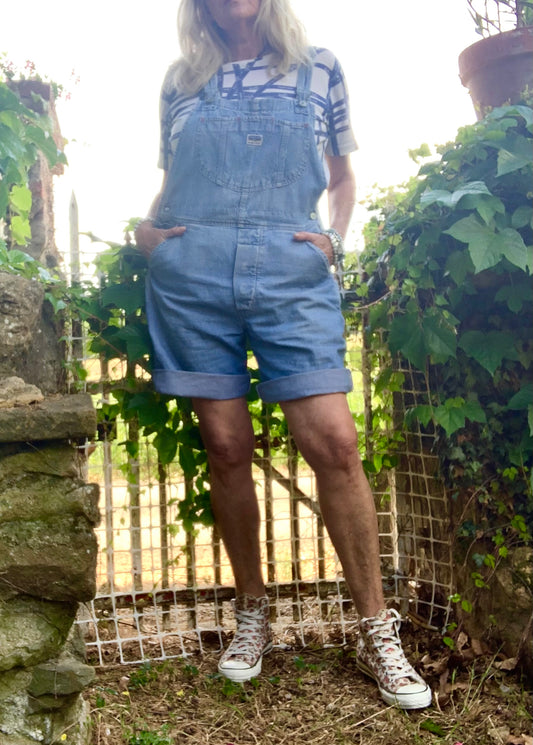 Salopette short Chevignon bleu stonewashed