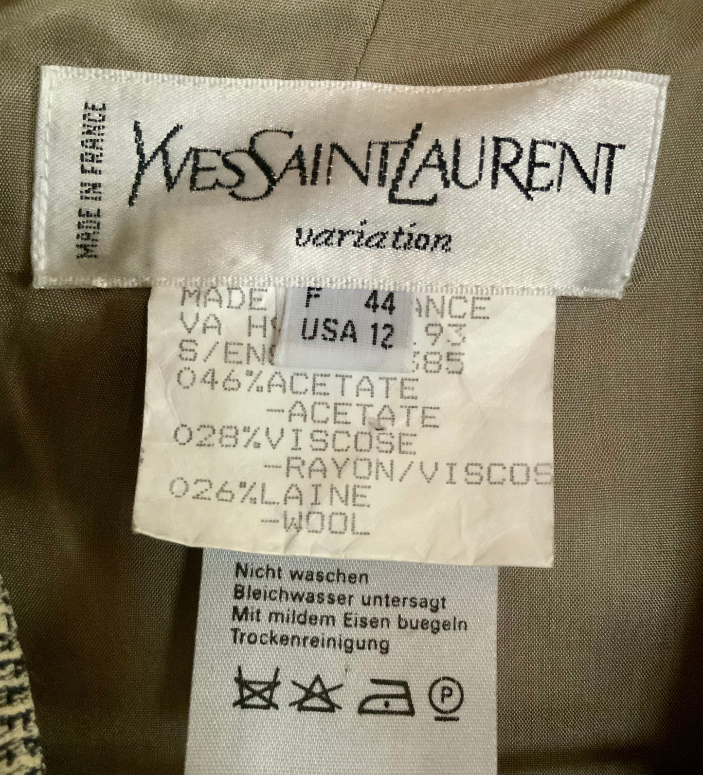 Tailleur jupe Yves Saint Laurent Variation Vintage