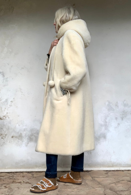 Manteau en lama écru Hartmann vintage