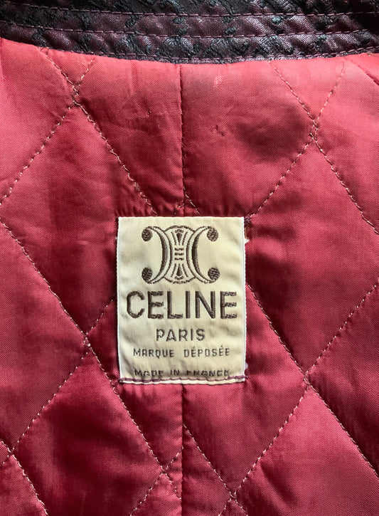 Trench-coat imperméable bordeaux CELINE vintage